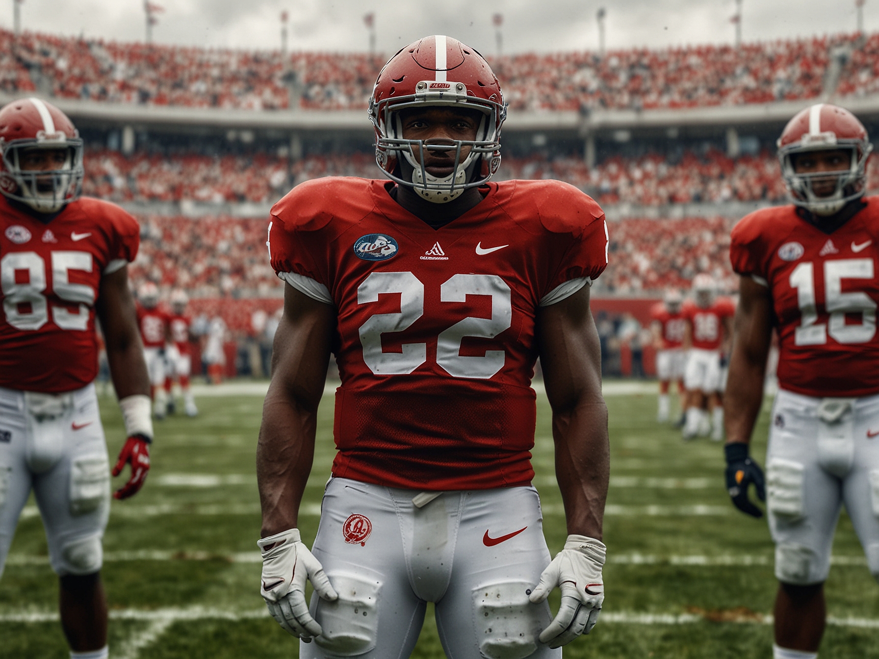 A close-up of the Alabama football helmet, showcasing the iconic A logo, symbolizing the pride and tradition of Alabama football as players consider their future after the bowl game.