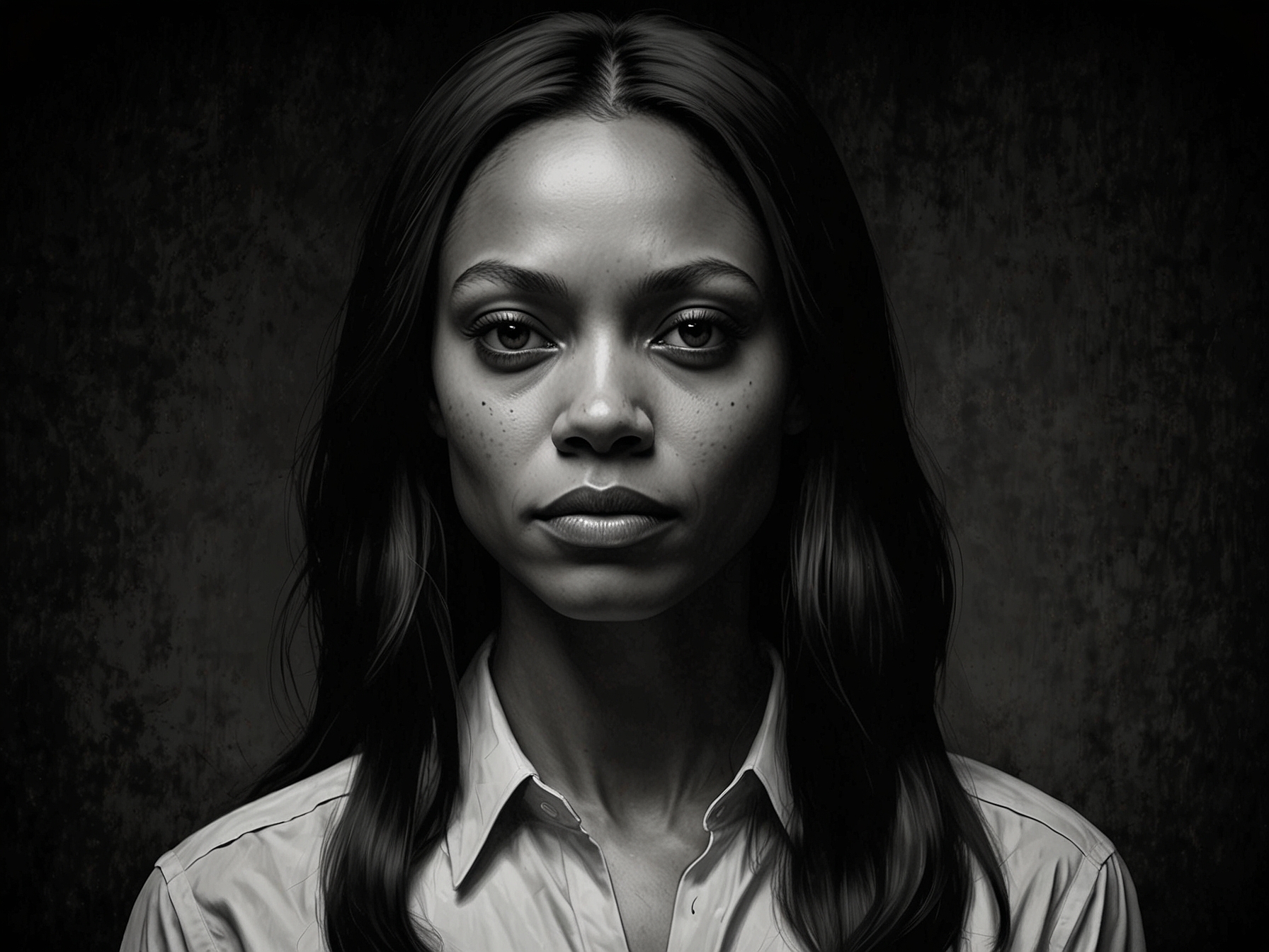 A dramatic scene featuring Zoe Saldana as Joe, looking determined amidst a backdrop of espionage and intrigue, symbolizing the unfolding storyline of Lioness.