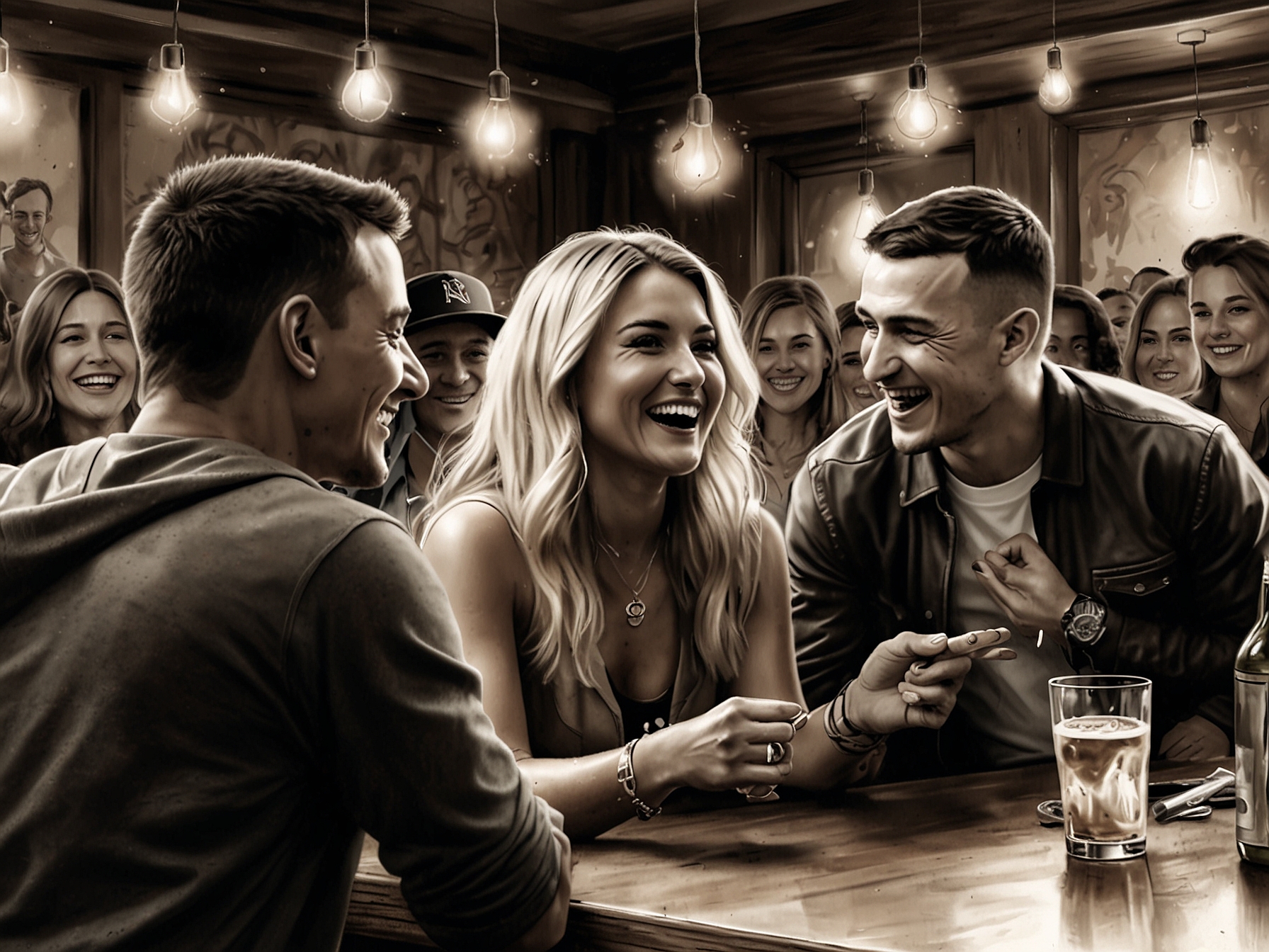 Johnny Manziel sharing a candid moment with friends, showcasing authenticity and playful interactions, representing the genuine aspects of modern friendships on social media.