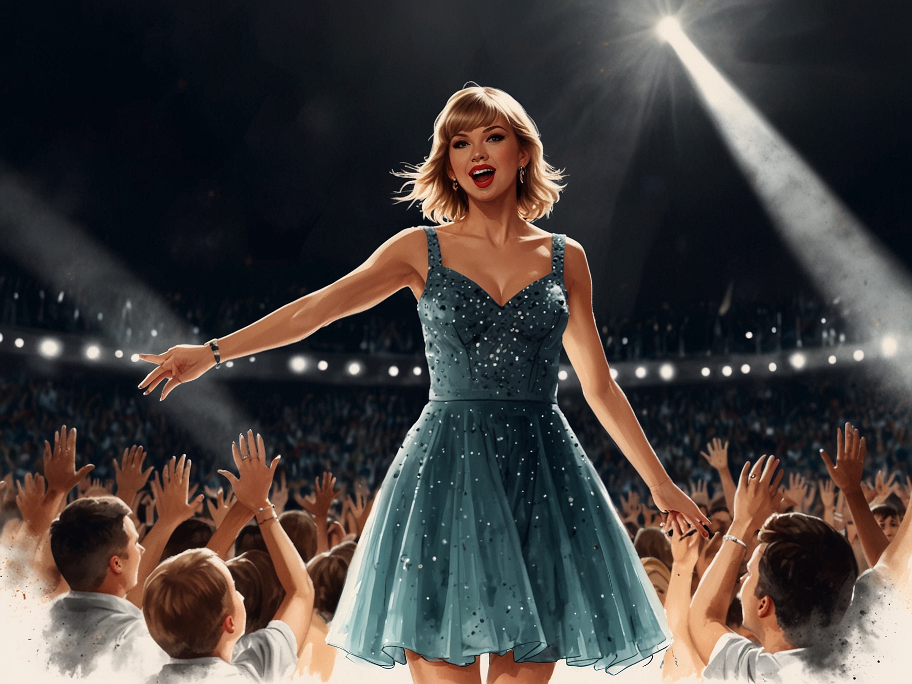 The crowd of nearly 60,000 fans singing along with Taylor Swift, creating a wave of collective energy, highlighting the deep bond between the artist and her audience during the final concert.
