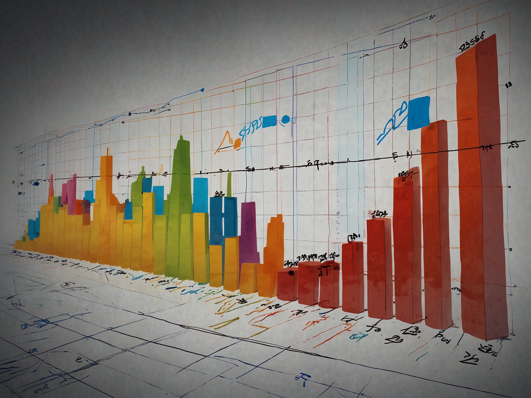 A futuristic cityscape featuring digital technology and stock market elements, illustrating the potential impact of AI and innovation on the economy and stock investing.