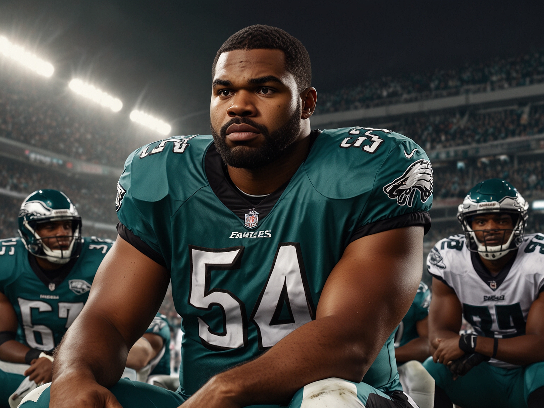 A close-up of an Eagles helmet on the ground, symbolizing the challenges and potential fractures in team unity as they approach crucial games.