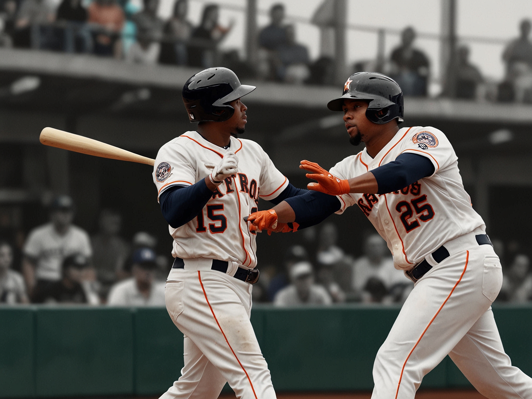 The Houston Astros logo set against a backdrop of a bustling baseball stadium filled with enthusiastic fans, reflecting the excitement surrounding the team's future decisions.