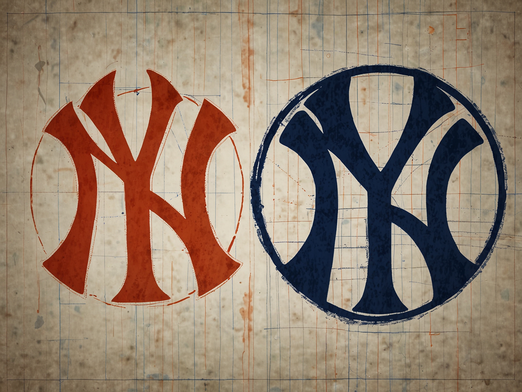 An illustration depicting the New York Yankees logo next to the New York Mets logo, emphasizing the rivalry and recent trade dynamics concerning Juan Soto.