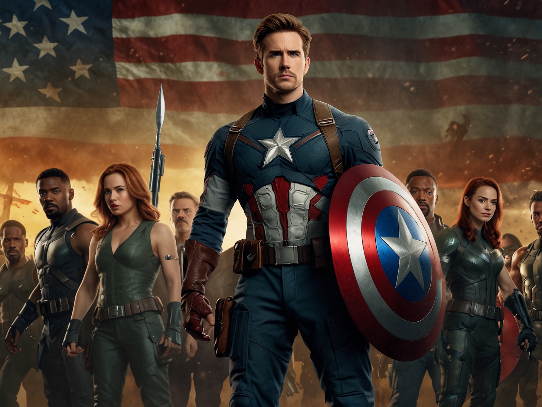 A collage of moments from previous Avengers films showcasing the evolution of Captain America and his relationships with key characters, evoking nostalgia while hinting at new adventures in Avengers: Doomsday.