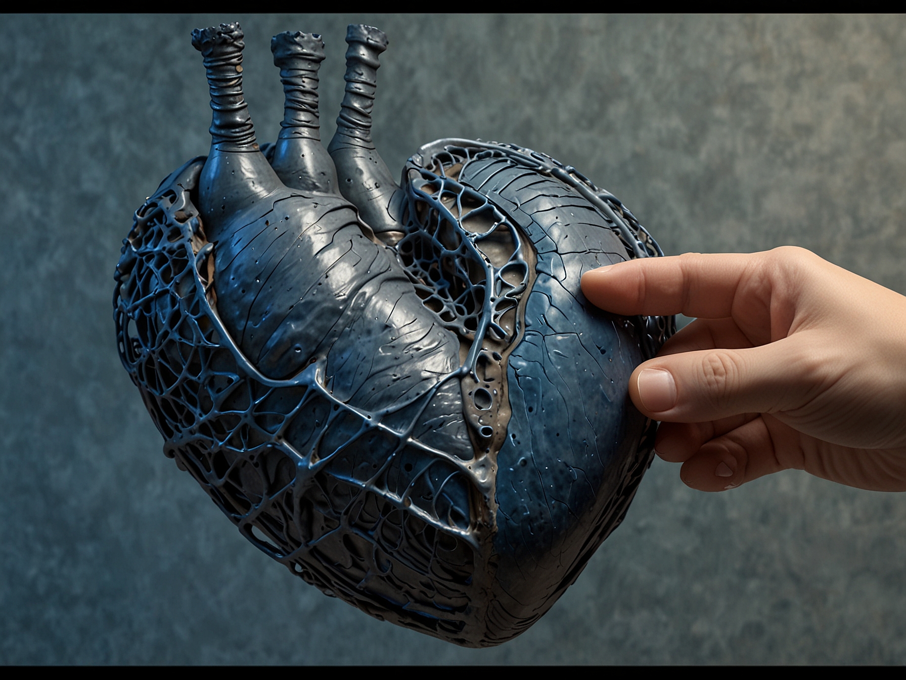Visitors at the Royal Ontario Museum gazing at the preserved blue whale heart, expressing awe and curiosity as they learn about marine life.