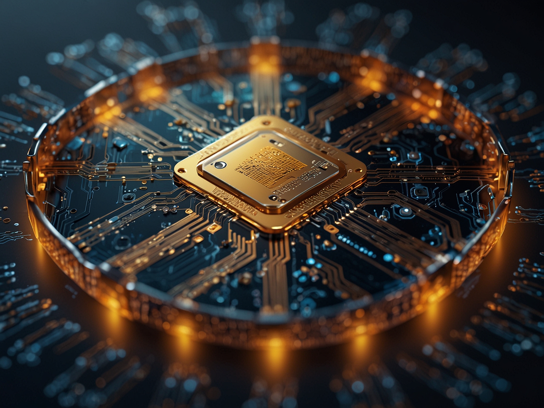 A conceptual image depicting quantum computing advancements, featuring a futuristic representation of qubits in a circuit, depicting speed and processing power.