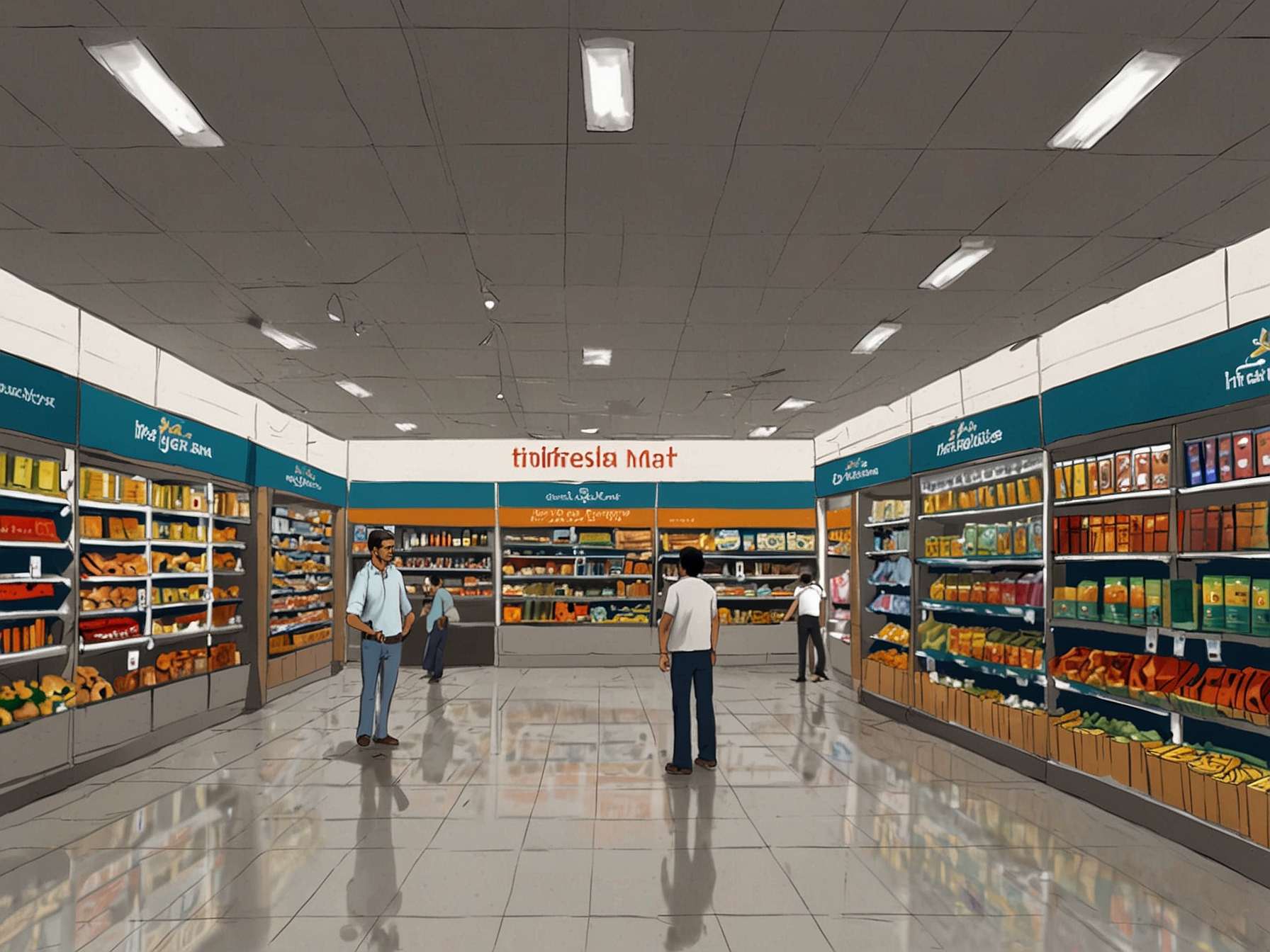 An infographic showcasing Vishal Mega Mart's growth plans with visual representations of store locations, Quick-Commerce delivery areas, and IPO details.