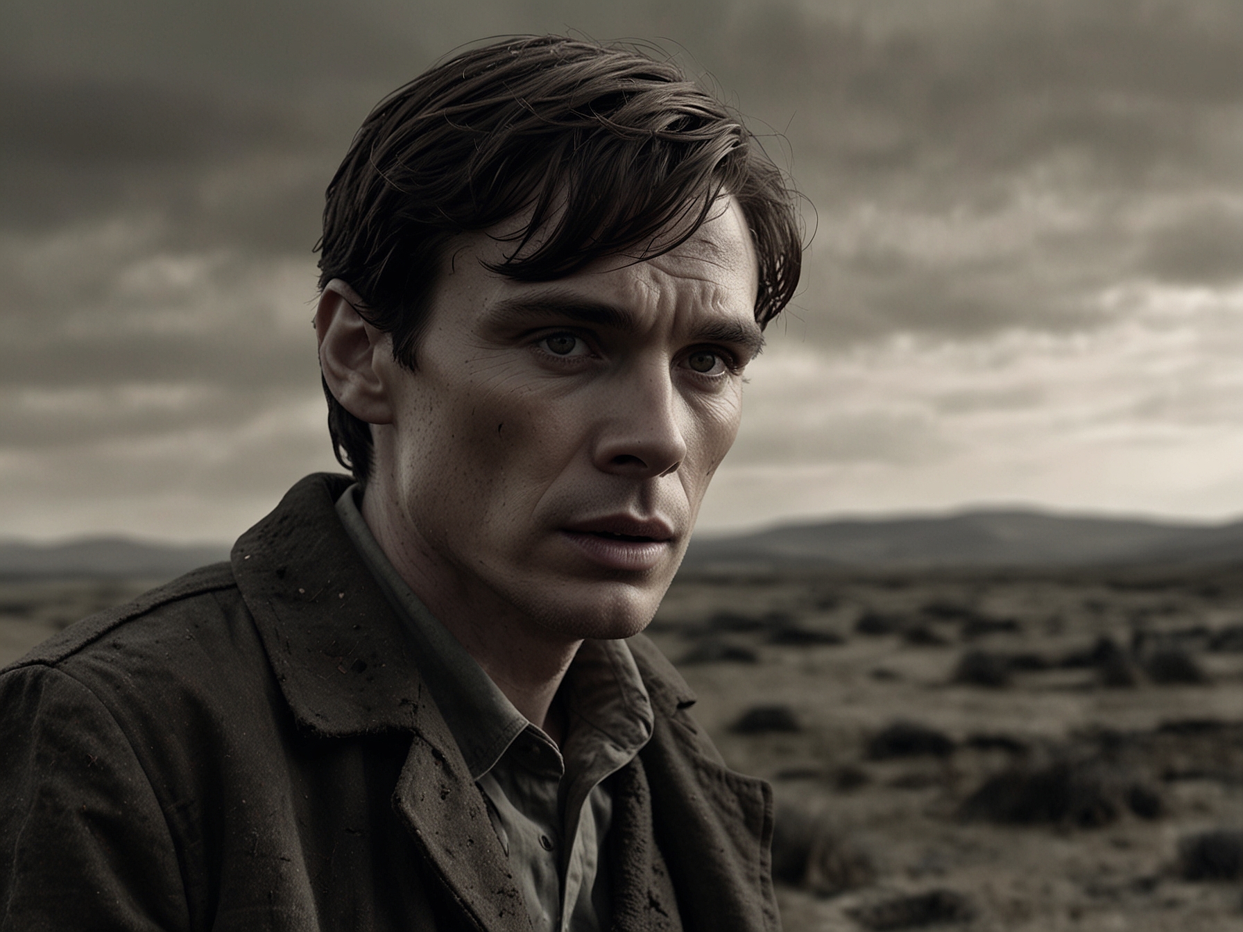 A group of diverse survivors navigating a post-apocalyptic world, filled with wild landscapes and signs of chaos, emphasizing the brutal reality of life after the viral outbreak in 28 Years Later.