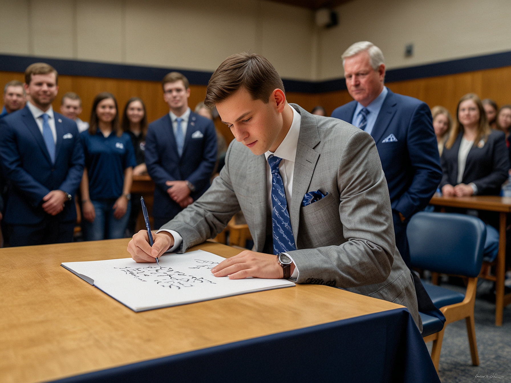 An inspirational image of Dybantsa in a BYU jersey, confident and ready to lead the team's new era, set against a basketball court backdrop.