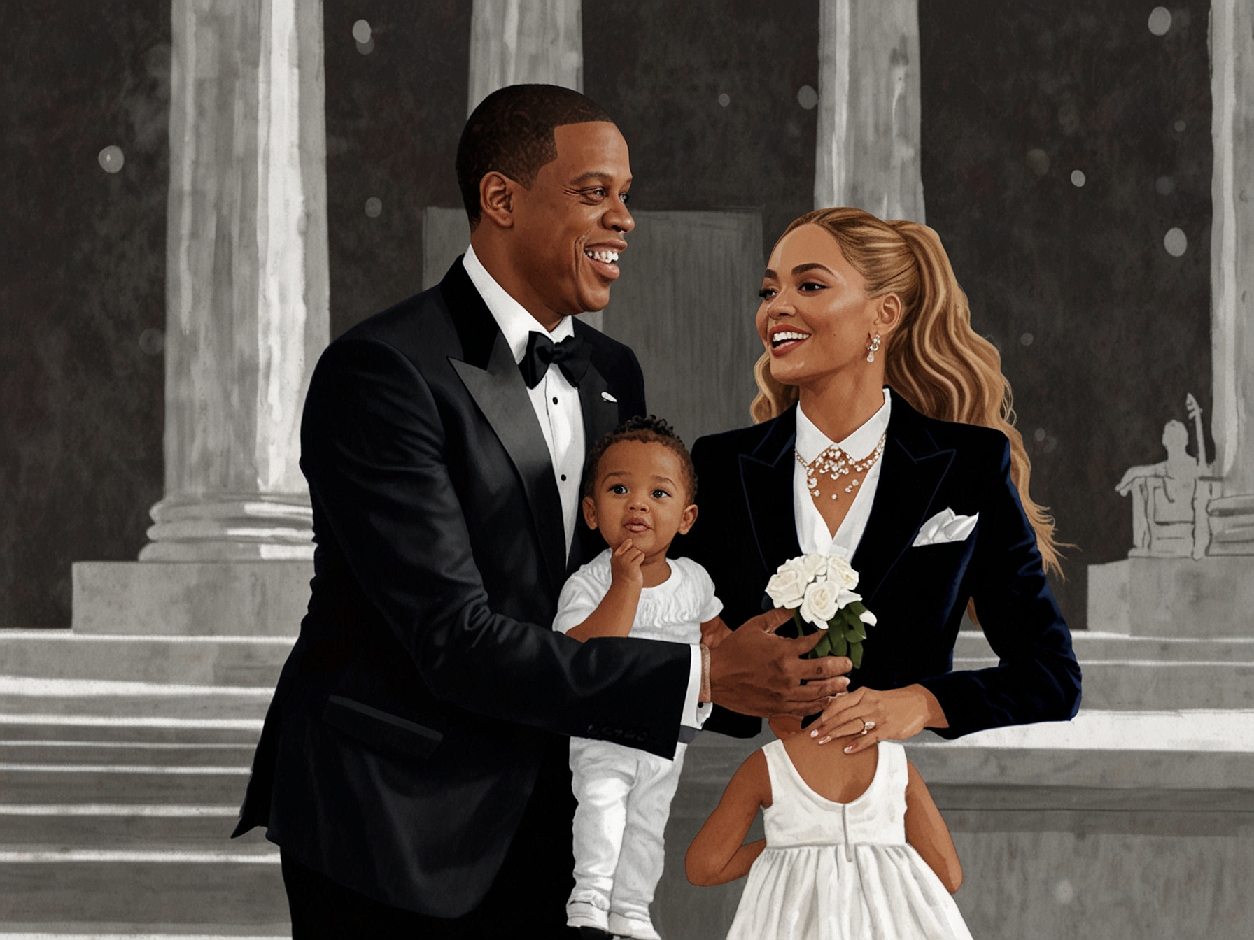 A close-up of Jay-Z as he passionately speaks out against serious allegations, showcasing his emotional investment in protecting his family.