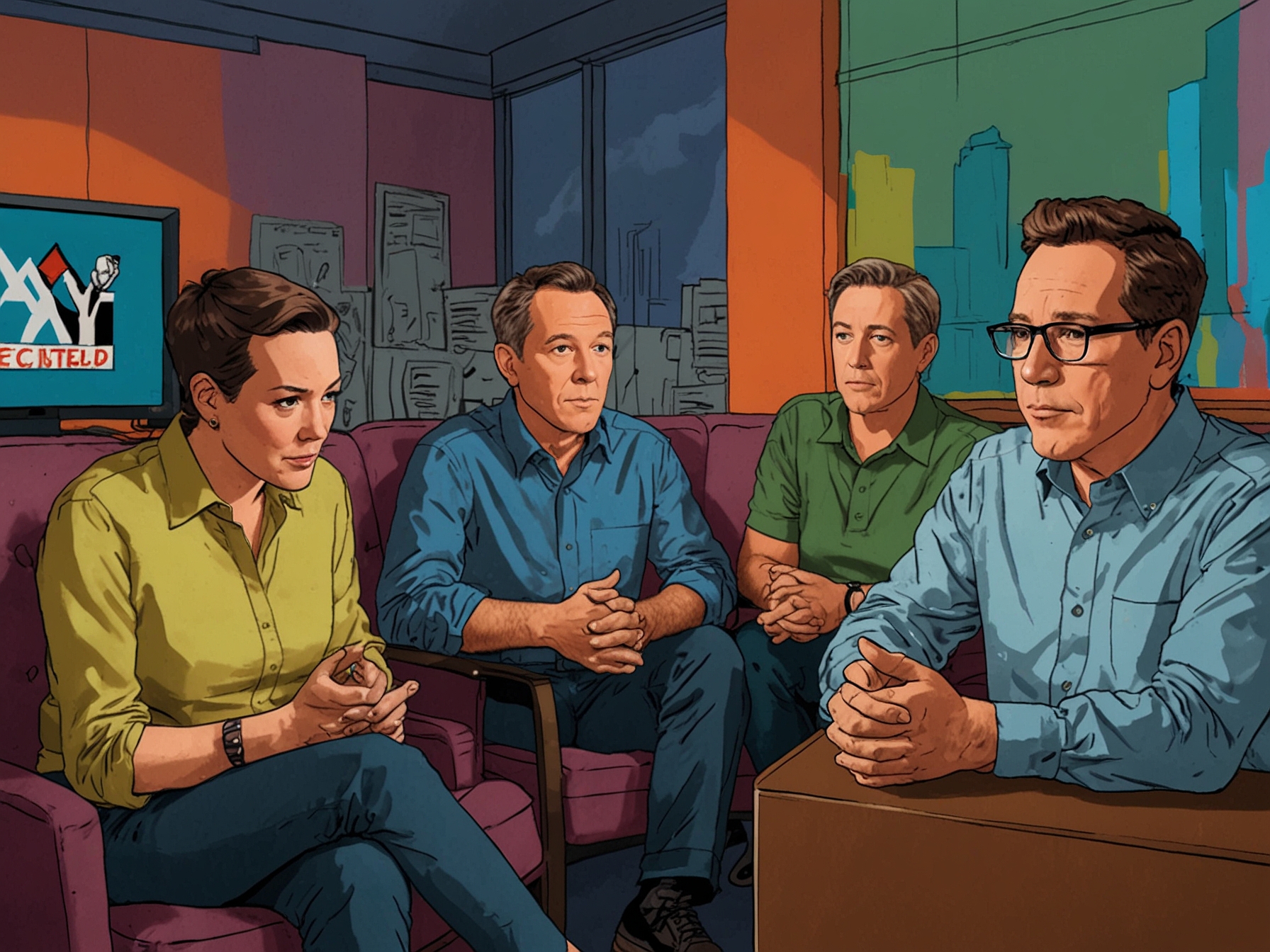 A social media feed filled with tweets and comments from fans expressing their worries and excitement regarding Greg Gutfeld's return to Fox News, illustrating the buzz he's created.