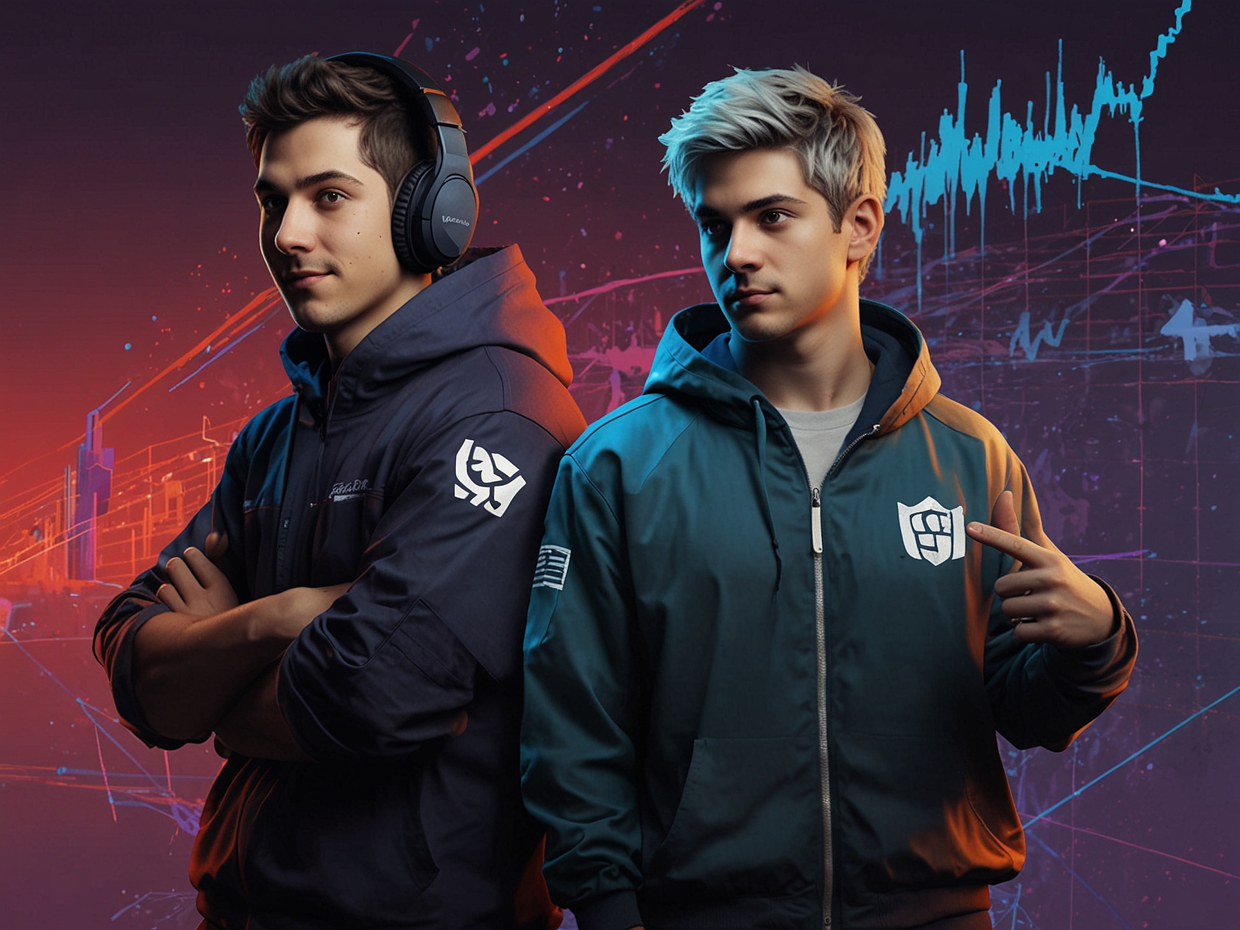A dynamic scene of a Twitch streaming event with fans engaging through chat, highlighting the excitement and community spirit of Twitch's interactive platform during a live stream.