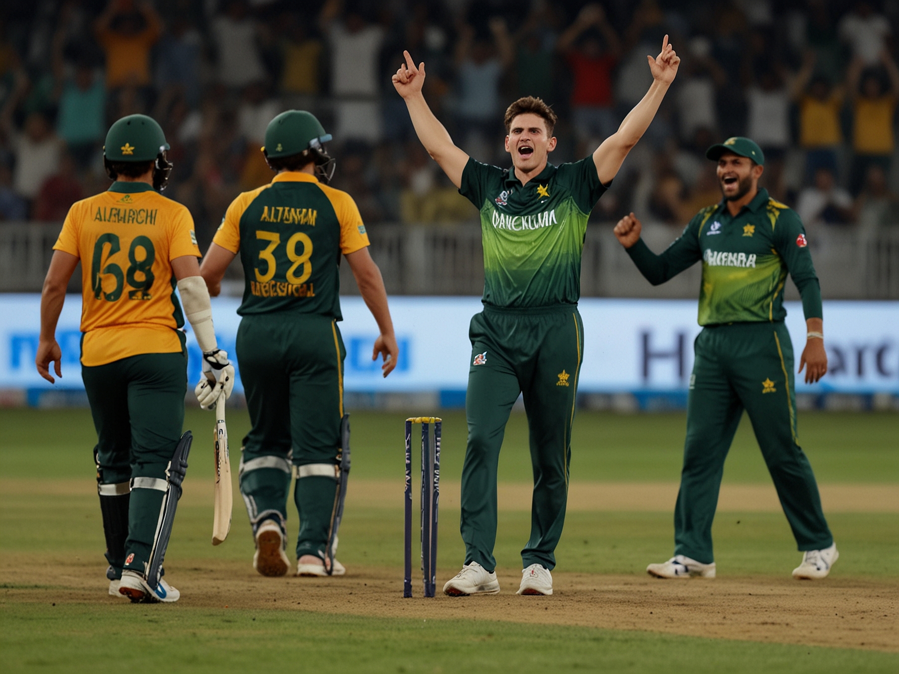 A collage showcasing the moments of Shaheen Afridi's remarkable career, featuring his key wickets and significant achievements across formats.