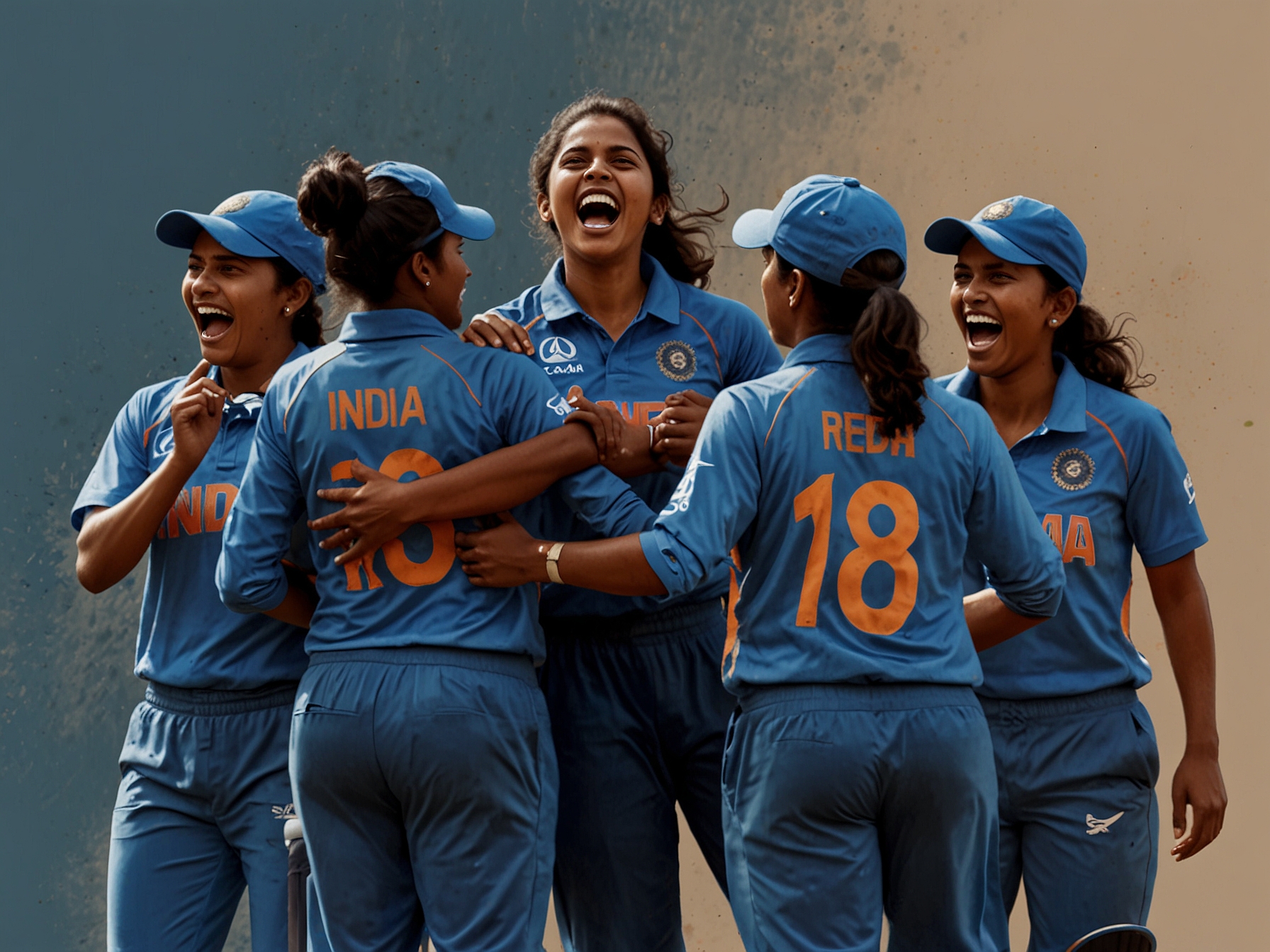 Australian team batters looking concerned as Arundhati Reddy delivers a ball that leads to a wicket in the pivotal ODI match.