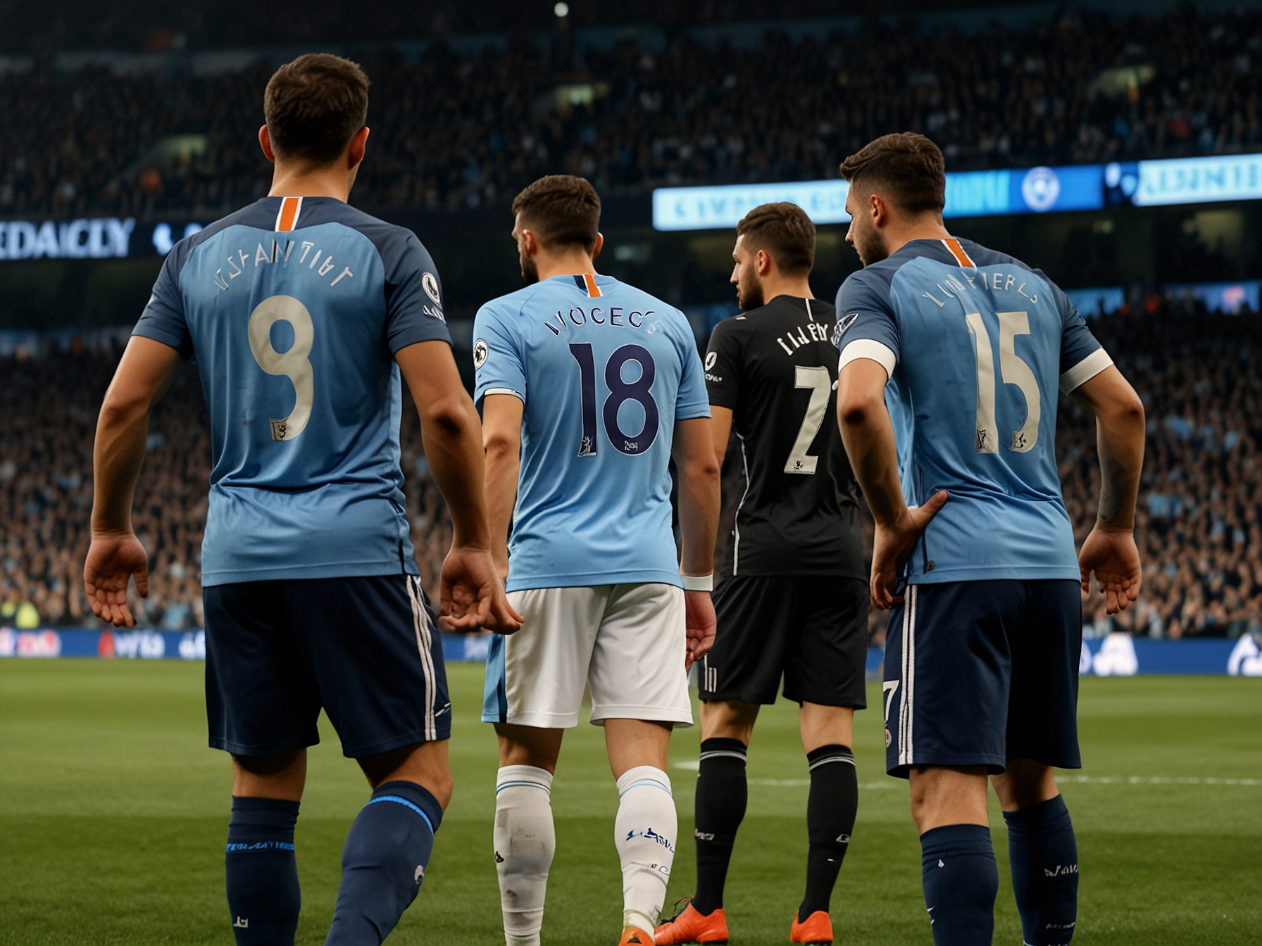 Pep Guardiola stands on the sidelines during the game, deep in thought, illustrating the pressure on him to turn Manchester City's fortunes around amidst a crisis.