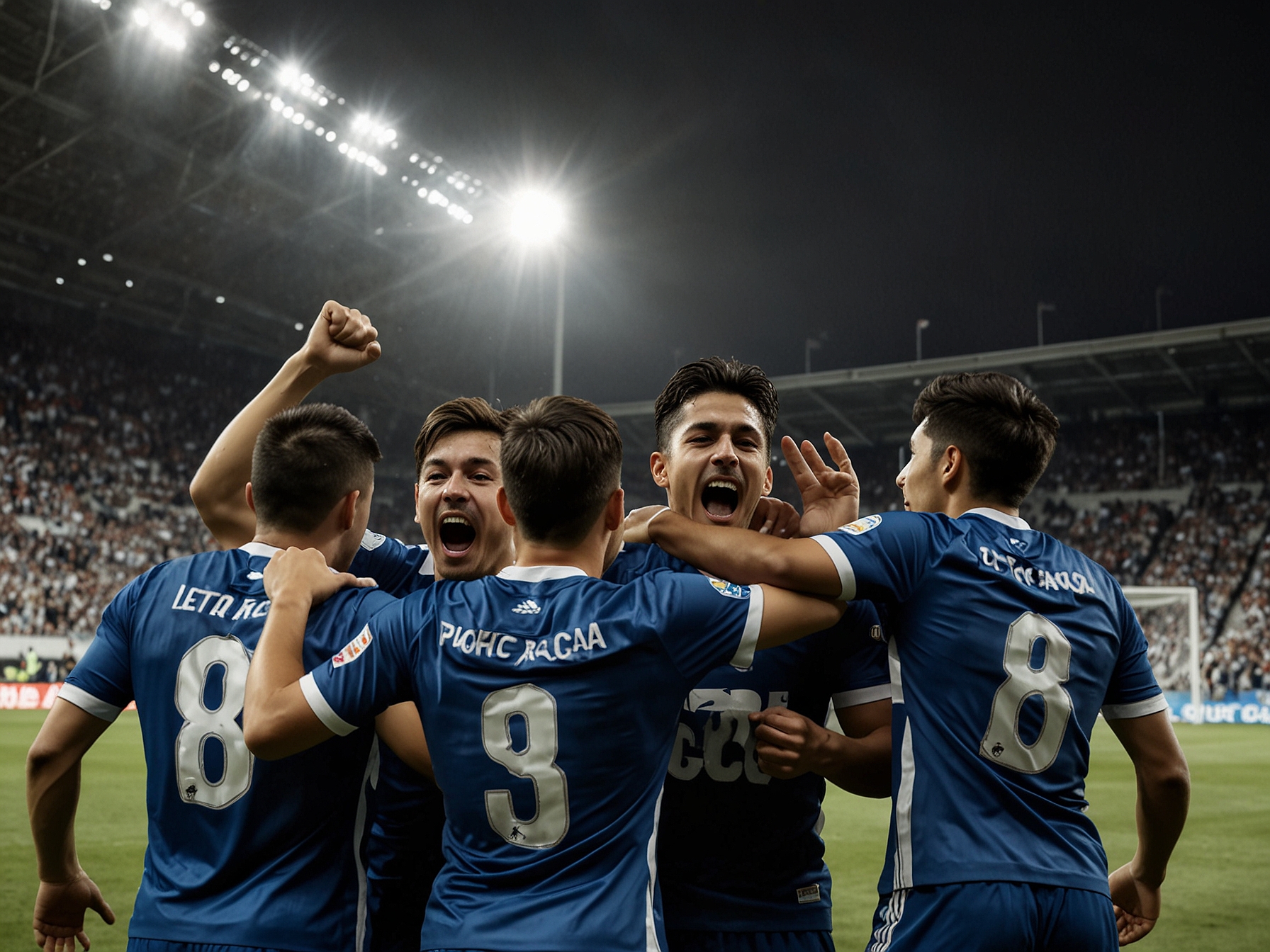 Botafogo players visibly disappointed, as Pachuca's players celebrate their victory, capturing the contrasting emotions of triumph and defeat in a crucial tournament match.