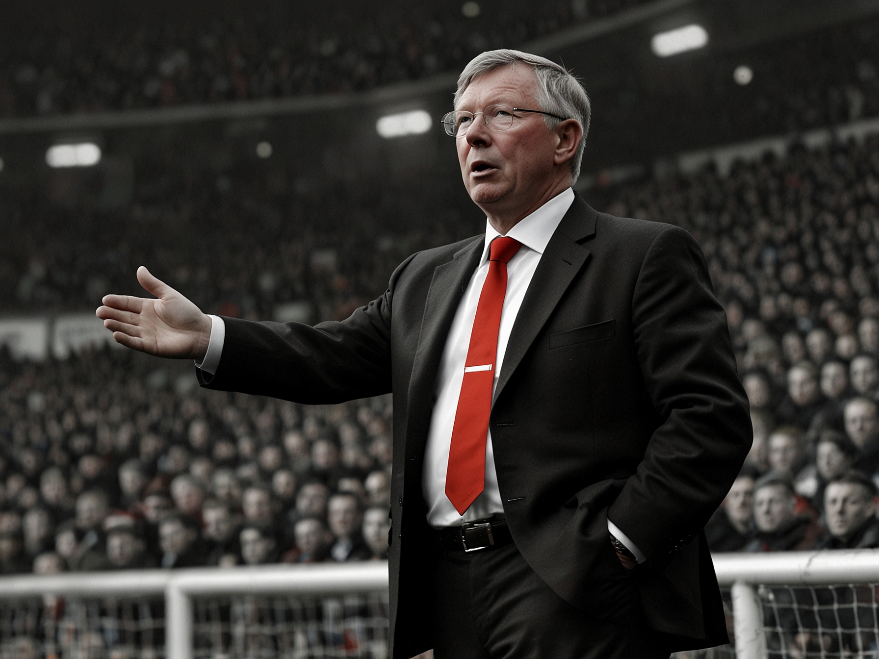 A collage of Manchester United's historic moments featuring the Busby family, showcasing the club's rich tradition and the emotional ties fans have to its past.