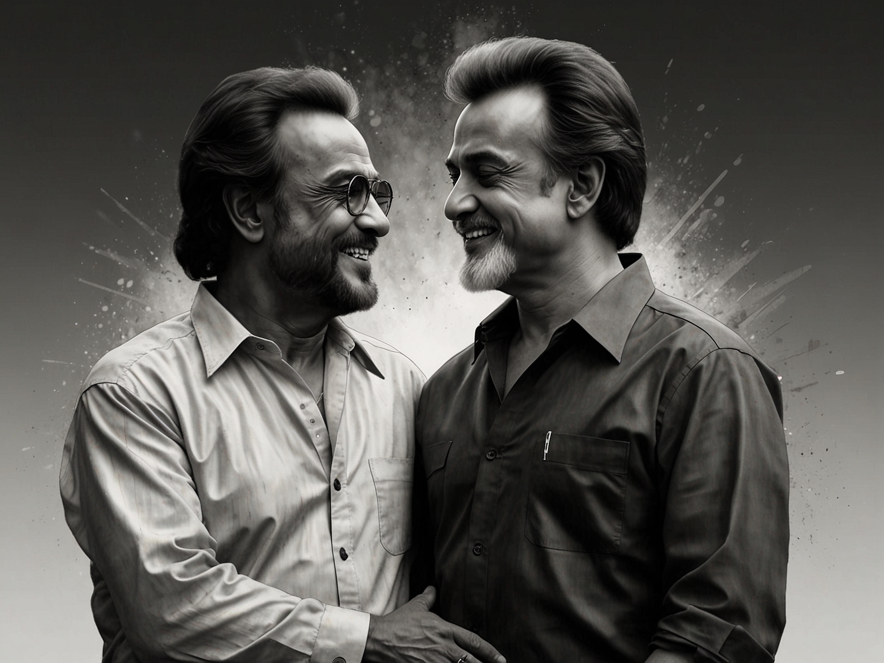A collage of Rajinikanth and Kamal Haasan from their iconic movies, capturing the essence of their partnership and shared legacy in the film industry.