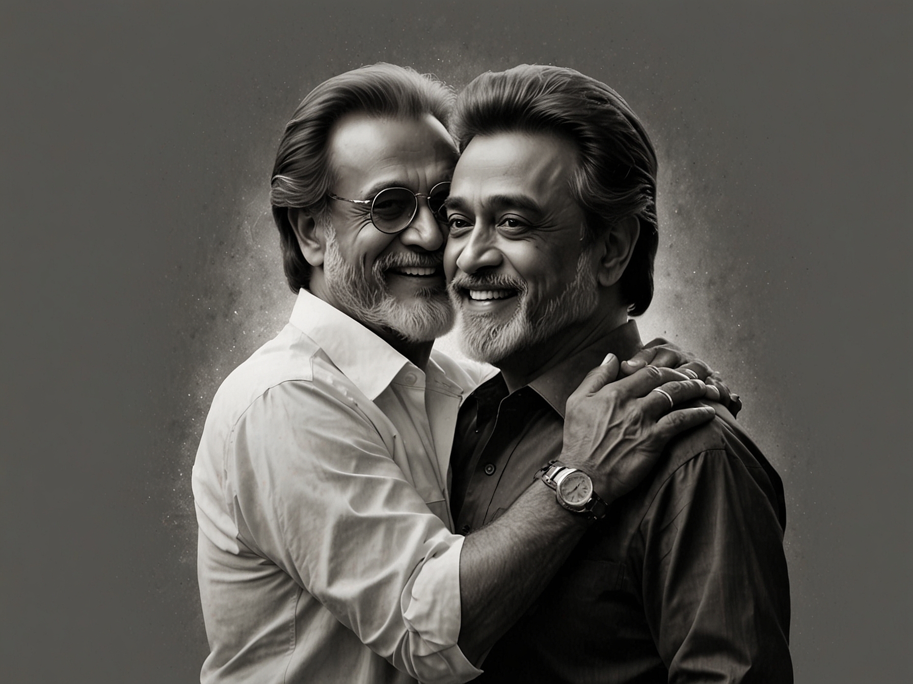 A photo of fans celebrating Rajinikanth's birthday with banners and balloons, showcasing the love and admiration for both Rajinikanth and Kamal Haasan.