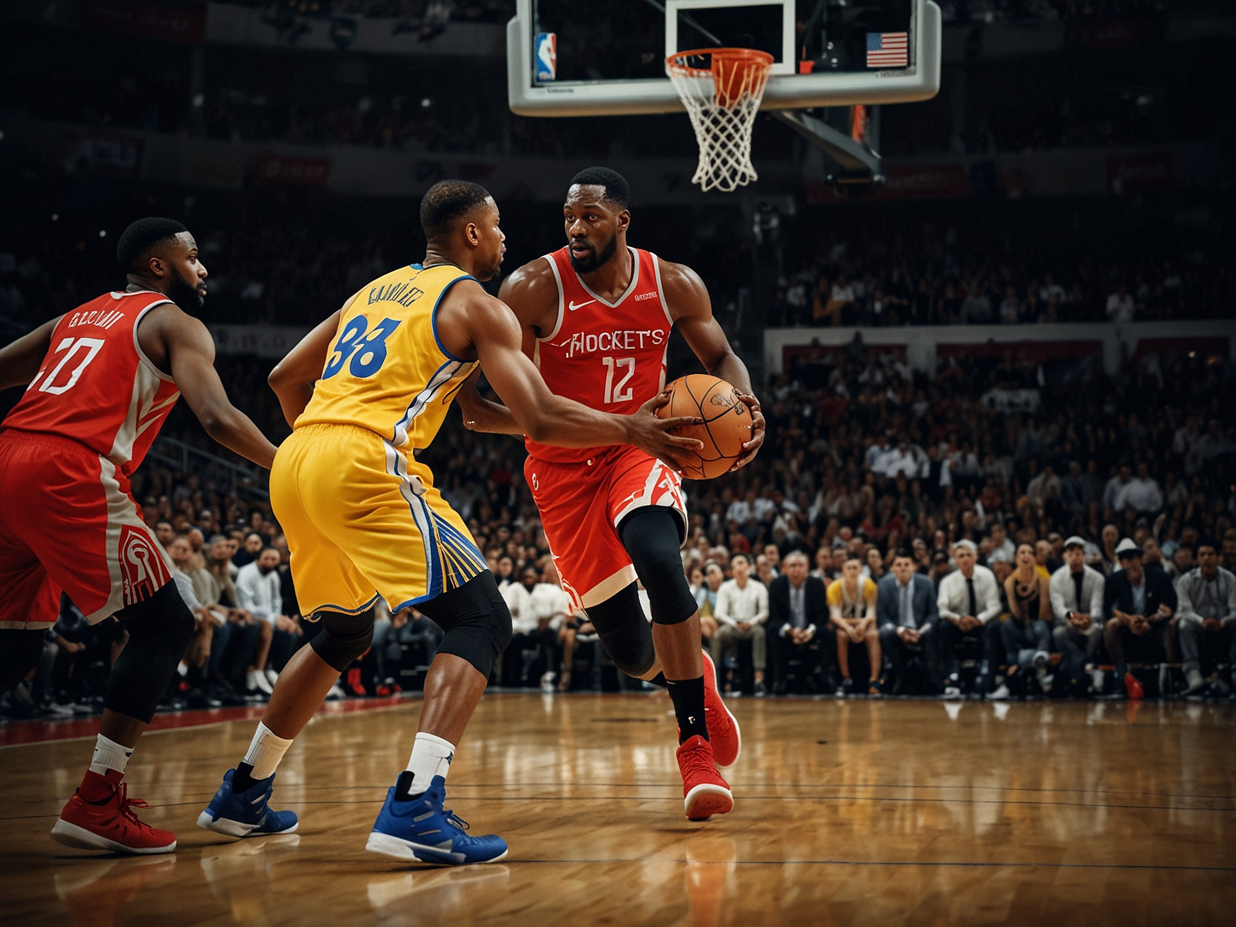 A close-up of Andrew Wiggins shooting the ball, illustrating his vital role for the Warriors as he deals with a questionable injury status before the game.