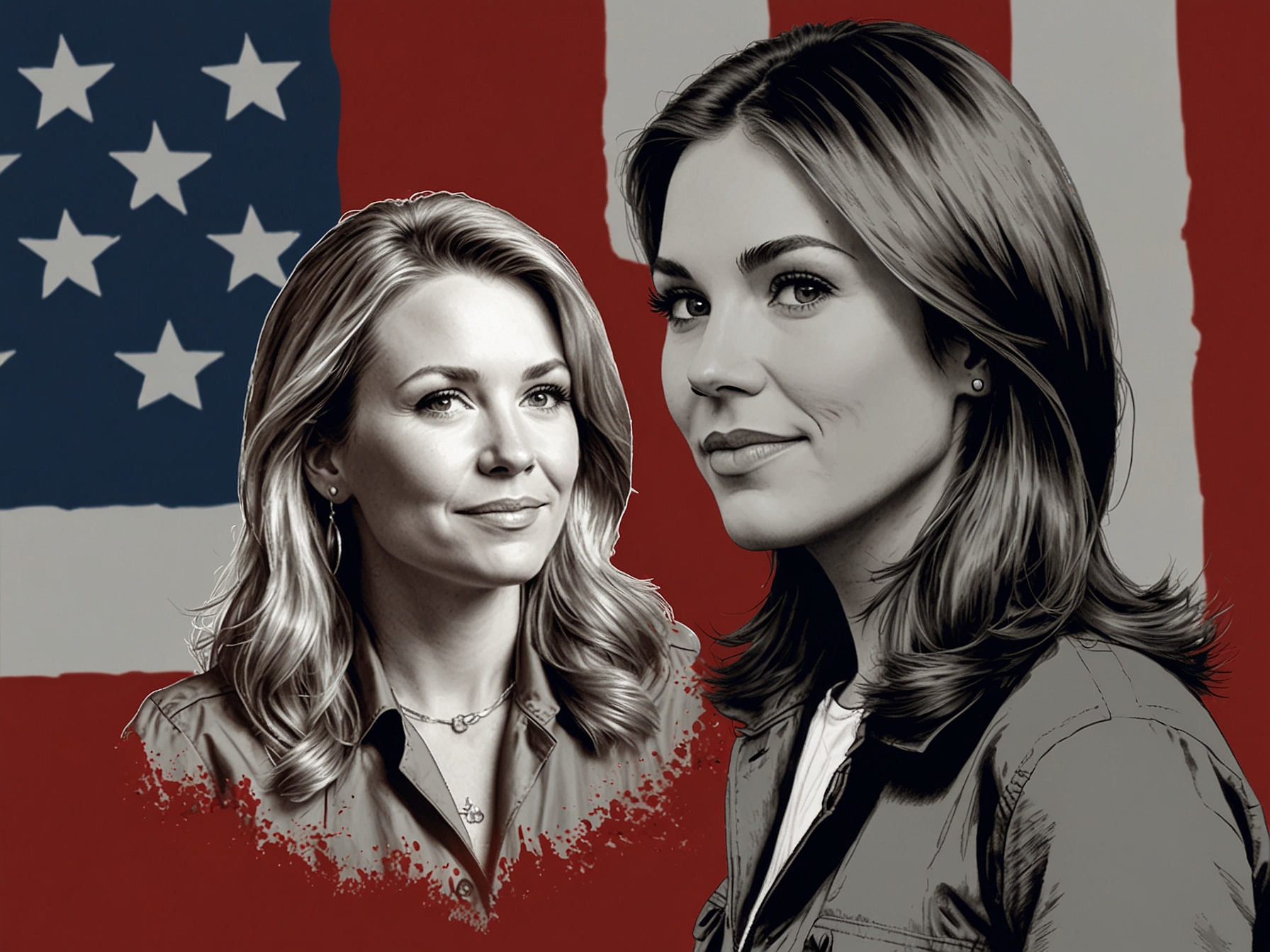 A portrait of Kari Lake with a backdrop of the Voice of America logo, symbolizing her new role and the potential changes in media direction.