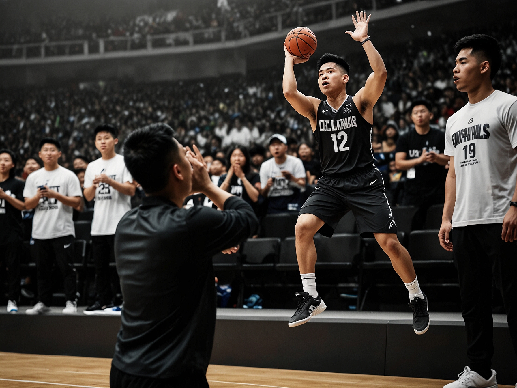 Coach Topex Robinson applauding from the sidelines, clearly amazed by Quiambao's incredible performance and leadership during the crucial fourth quarter.