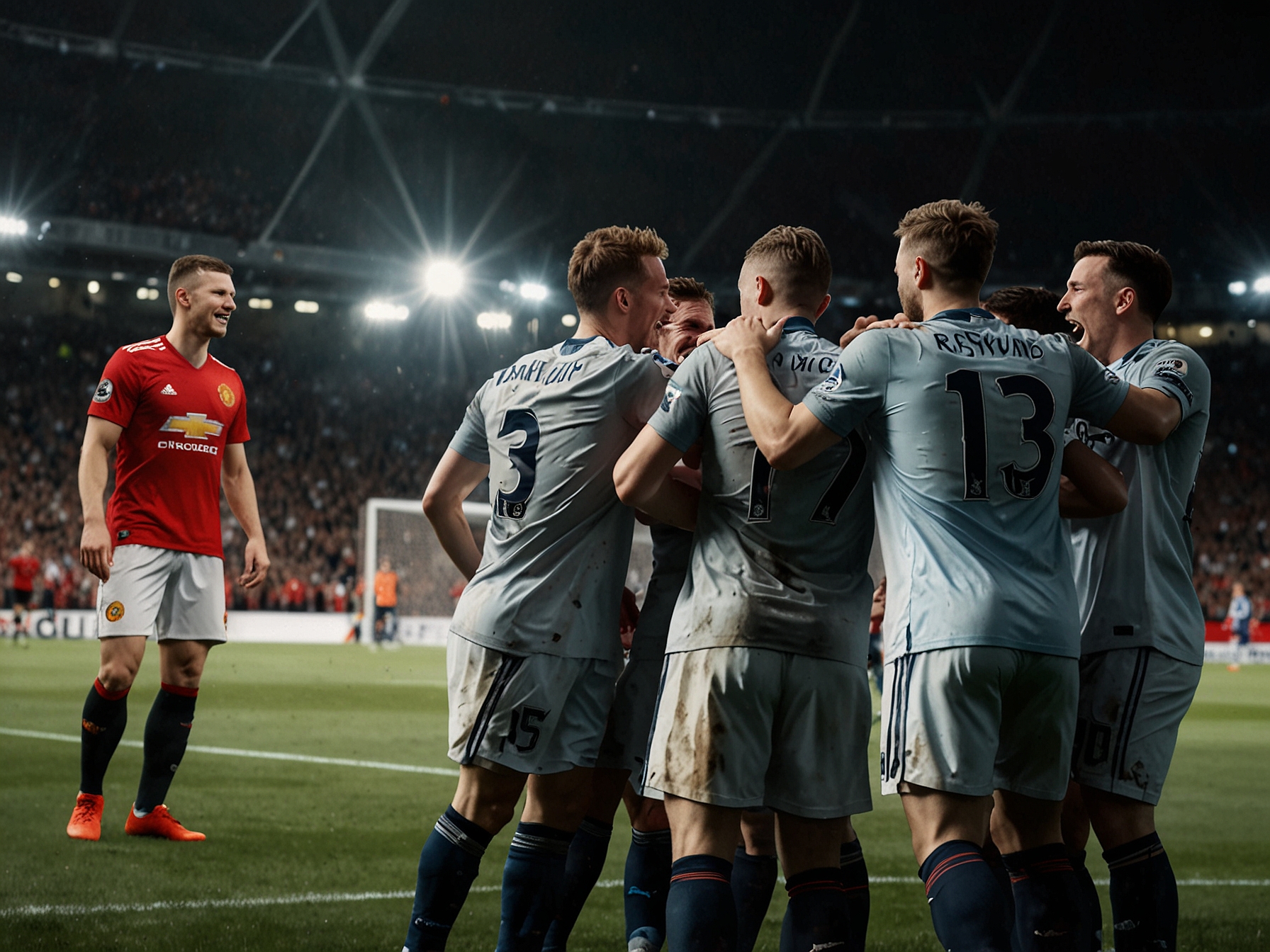 The electric atmosphere at Old Trafford, with fans anxiously watching as Manchester United battles Viktoria Plzeň, highlighting the highs and lows of football.