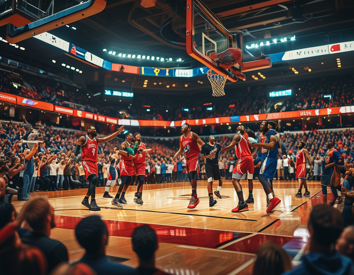 A close-up of a basketball mid-air, symbolizing the tension and excitement surrounding the upcoming game between the Philadelphia 76ers and Indiana Pacers.