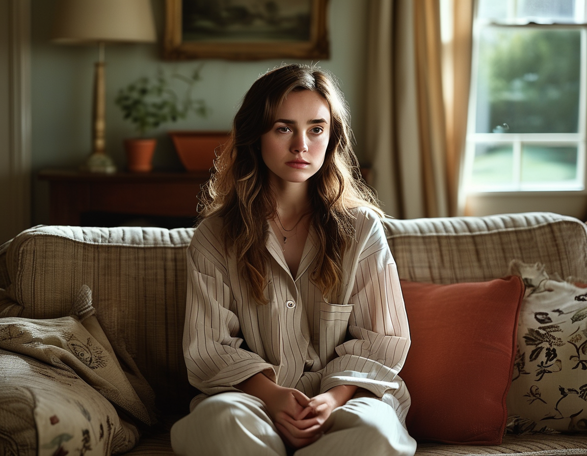 Lily Phillips surrounded by supportive family members, showcasing the bond and open communication about her unconventional career choices in a warm home setting.