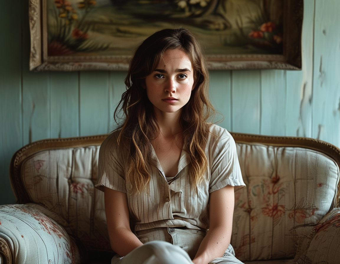 An artistic representation of Lily engaging in a thoughtful moment, contemplating her future while preparing for her audacious challenge, illustrating the balance between ambition and well-being.
