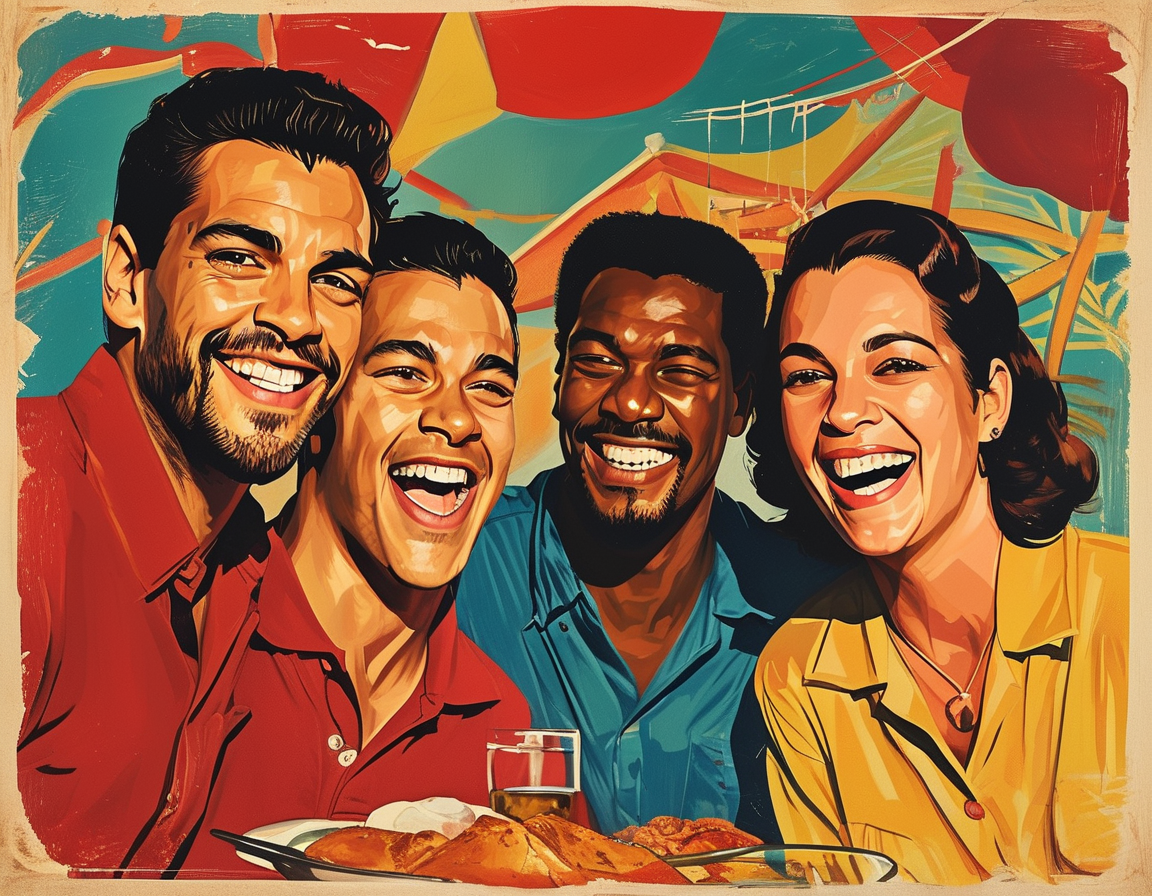 A colorful, nostalgic poster featuring the main cast of 'Malcolm in the Middle' including Frankie Muniz, Bryan Cranston, and Jane Kaczmarek enjoying a family gathering with laughter and joy.