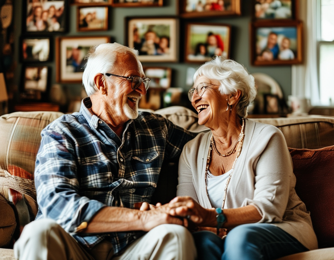A serene funeral scene with family gathered to celebrate the lives of Dr. Thomas and Ruth O'Brien, highlighting love, memories, and shared stories that endure even in grief.