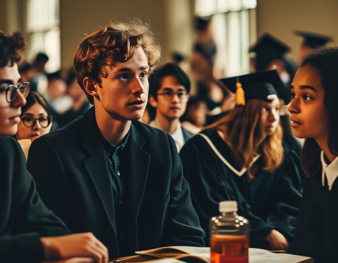 An image depicting Harvard University with students and faculty engaging in a thoughtful discussion, symbolizing the call for reevaluation and transformation in higher education messaging.