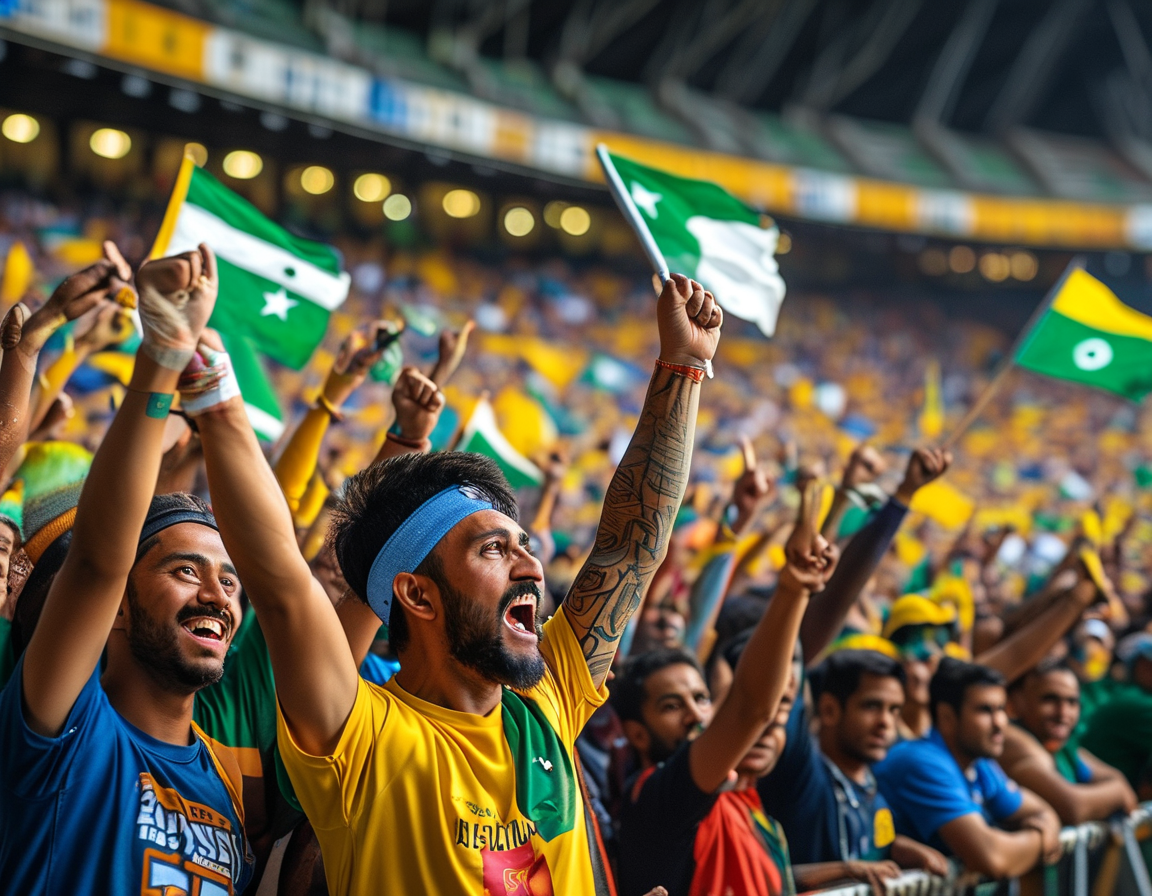Close-up of Pakistani and South African players warming up on the field, showcasing their determination and focus ahead of the crucial T20I match.