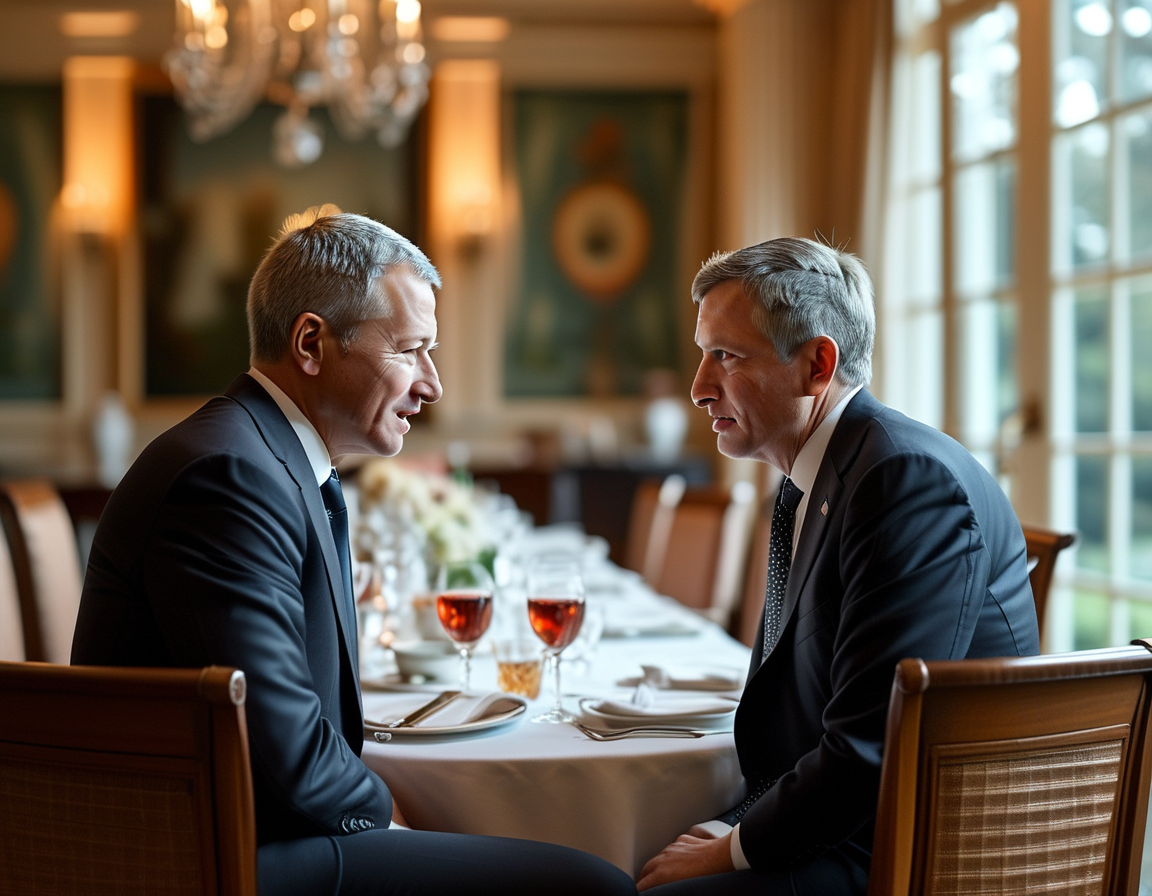 A group photo featuring other tech executives at the dinner table, highlighting the gathering's significance within the context of tech and politics.