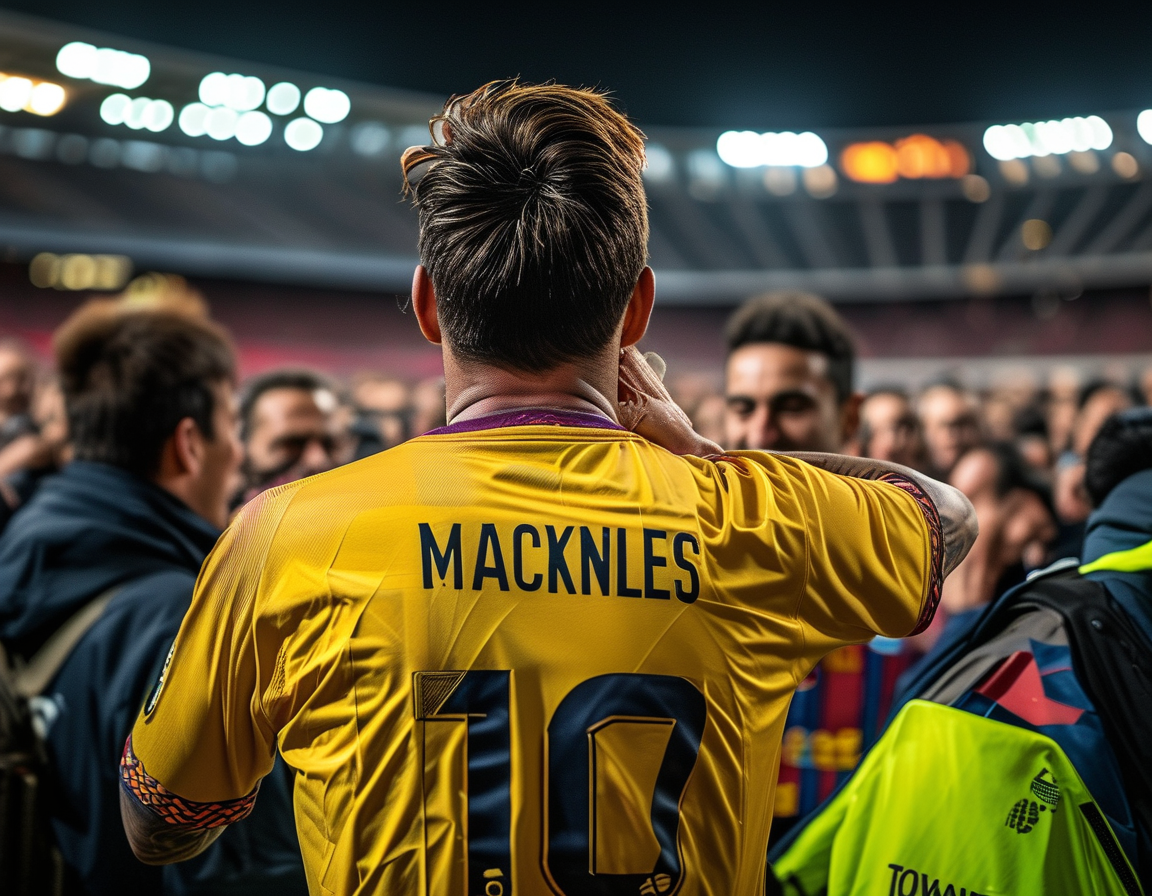 Sergio Gonzalez celebrating his early goal, representing the fairytale nature of Leganes' triumph over giants Barcelona, surrounded by astonished fans at Nou Camp.