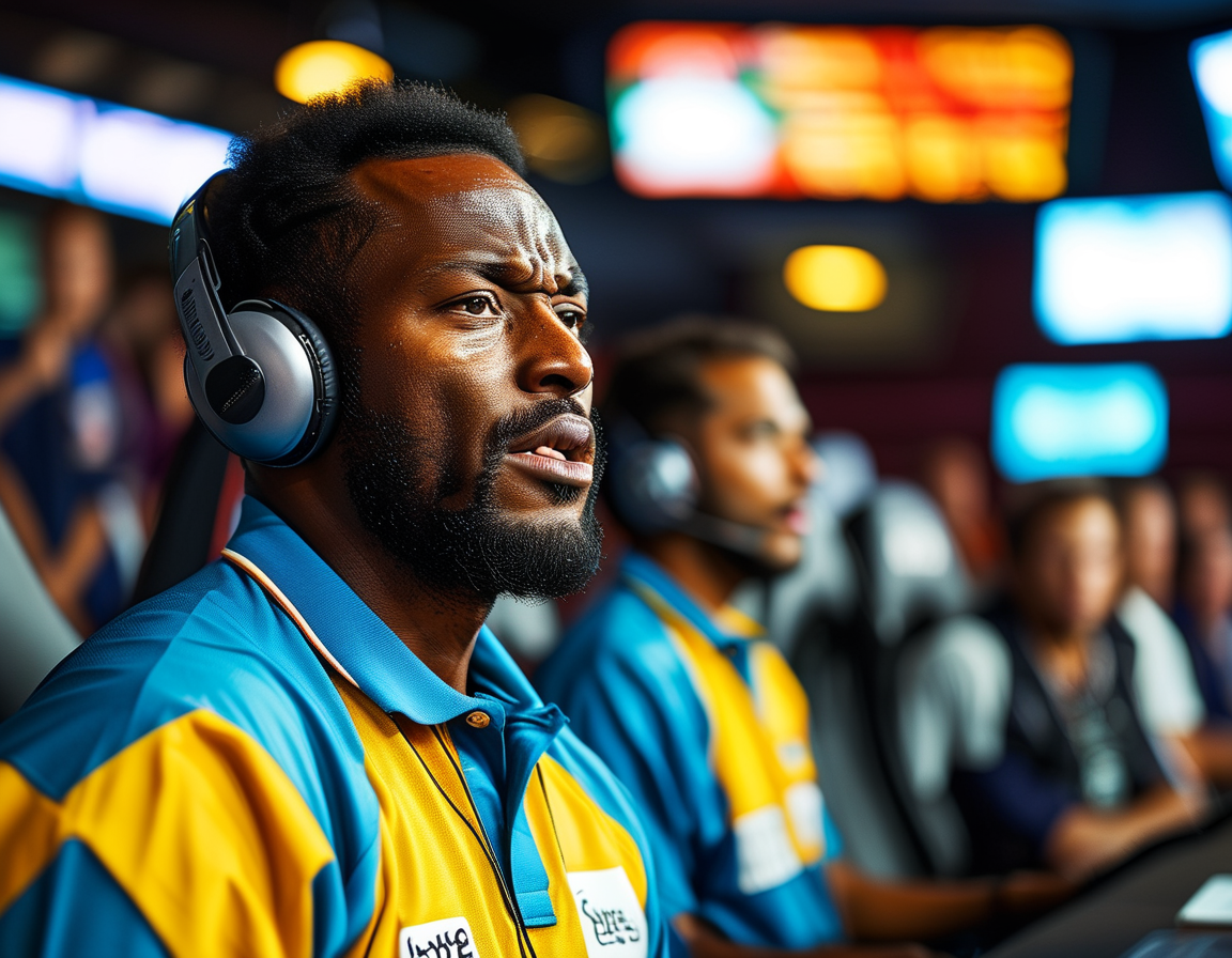 A tense moment during a cricket match with Isa Guha at the commentary booth, illustrating the duality of admiration and offense in sports broadcasting.