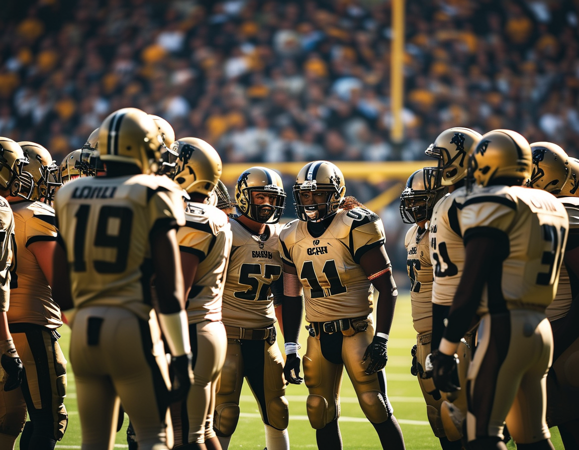 A dramatic moment from the Commanders vs. Saints game showing players on the field with the clock winding down, capturing the tension and urgency of the final seconds.