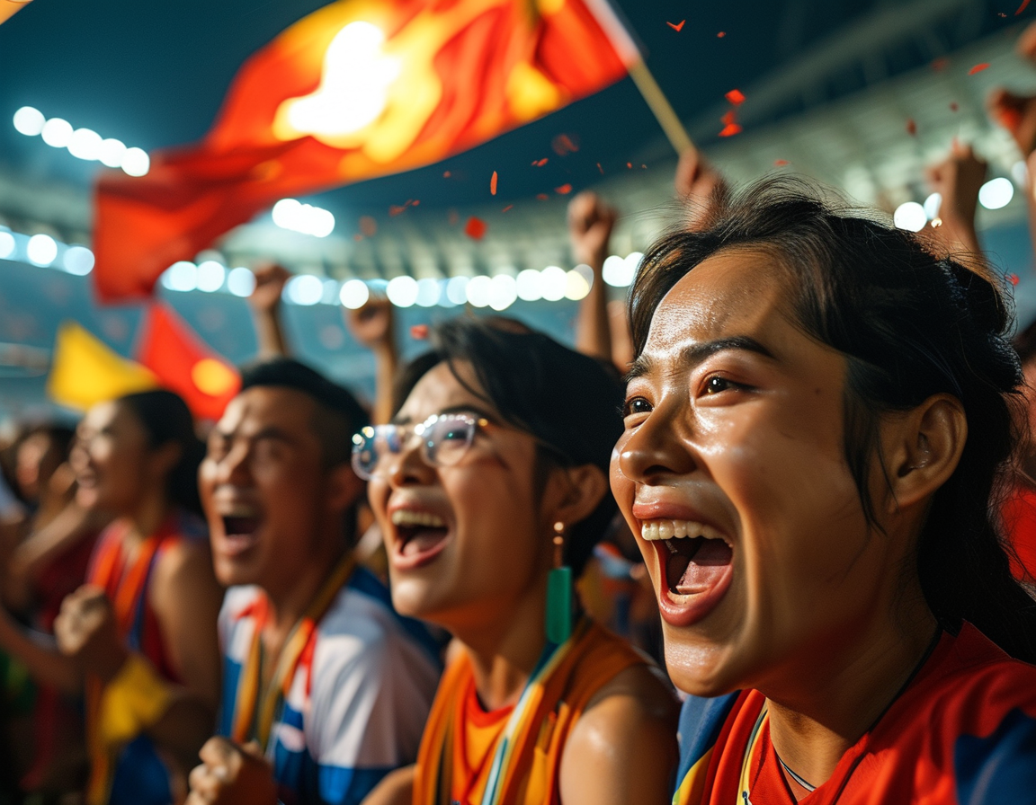 Quang Hai in action on the football field, dribbling past Indonesian defenders as he approaches the goal. A moment captured in the second half that led to his decisive winning goal, symbolizing Vietnam's strong strategy.