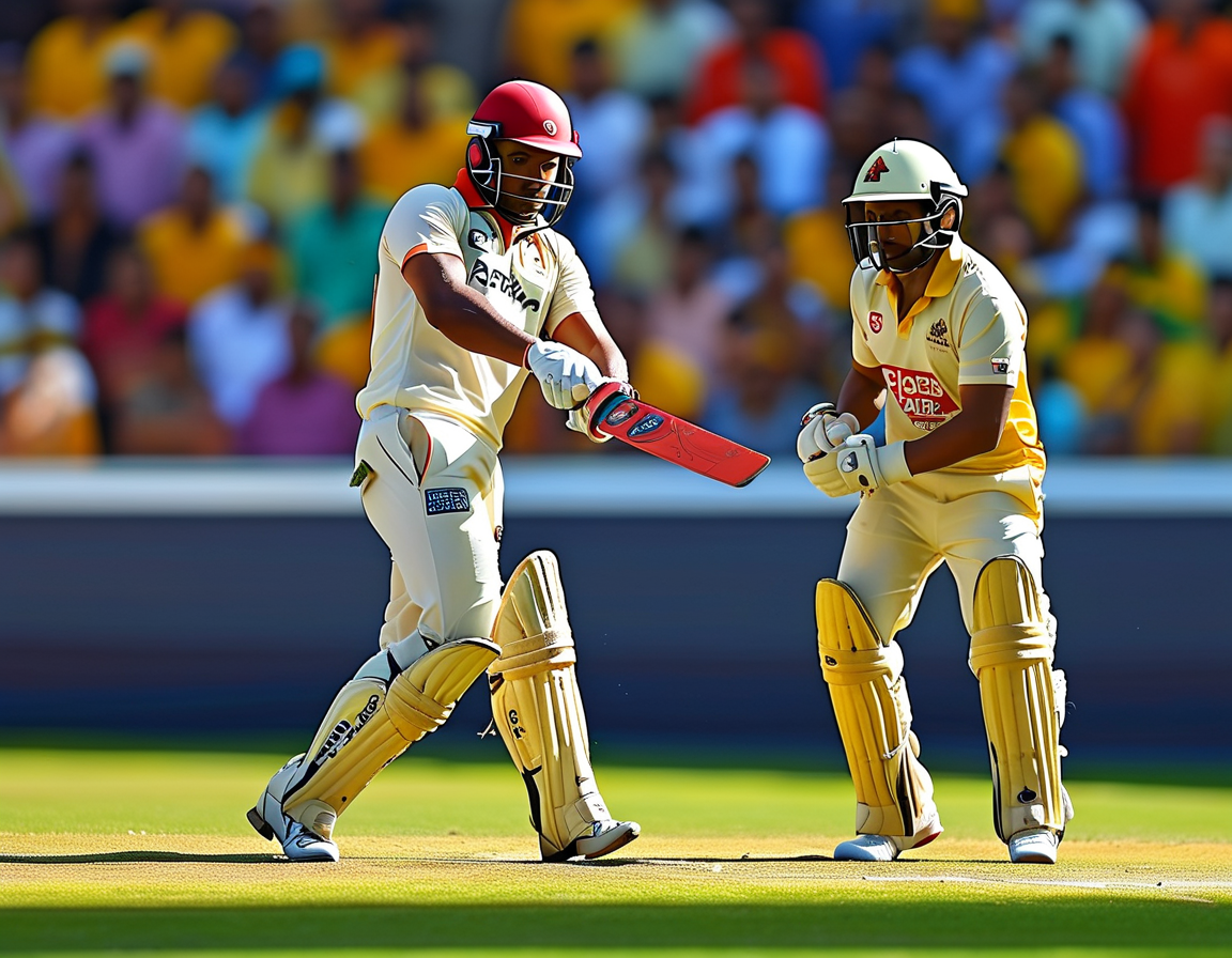 A panoramic view of the Gaba stadium filled with passionate cricket fans, showcasing the electric atmosphere and emotions riding on the outcome of the Test match.