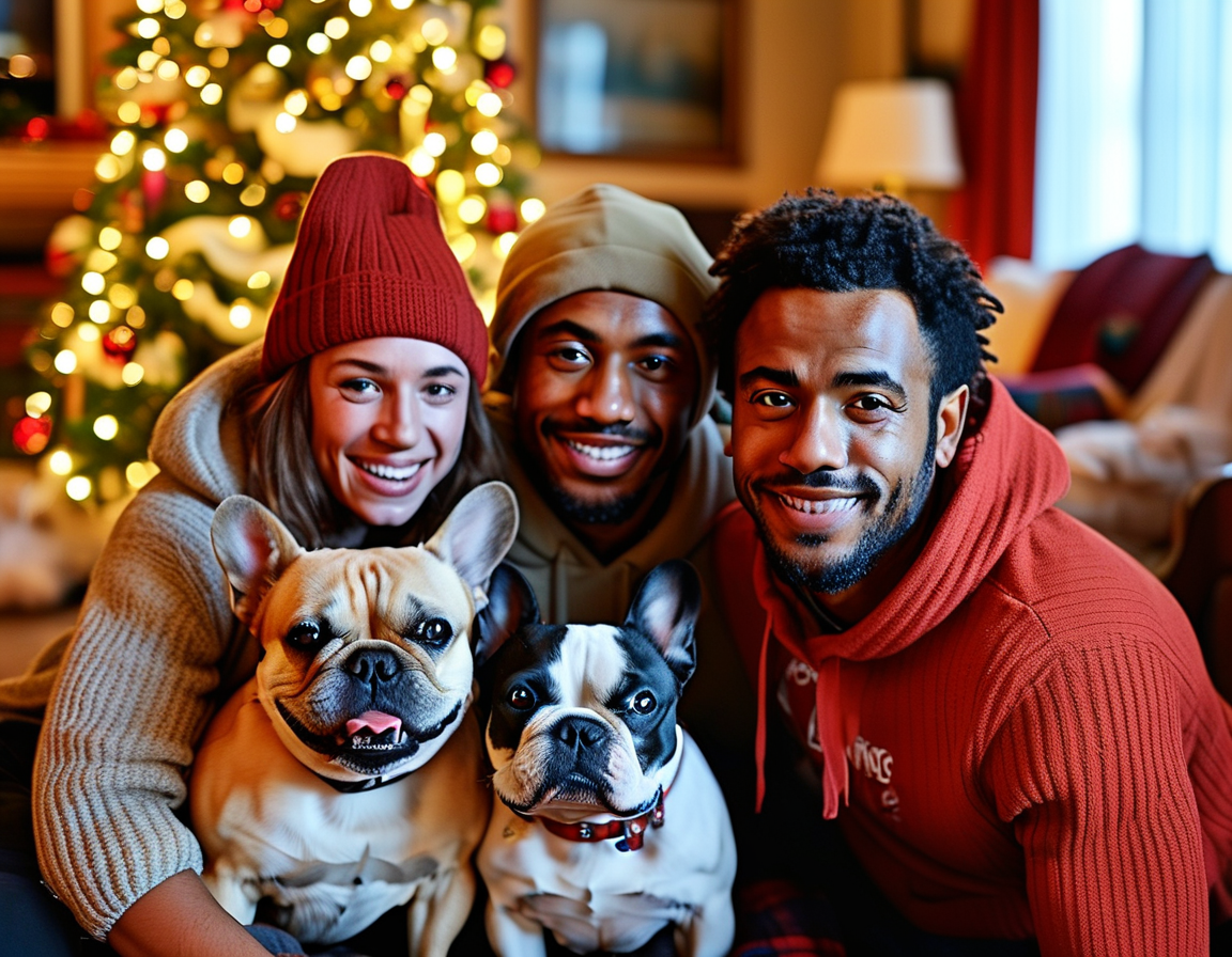 Simone recalls her childhood Christmas memories, showcasing her determination alongside a picture of a German shepherd, representing family traditions and resilience.