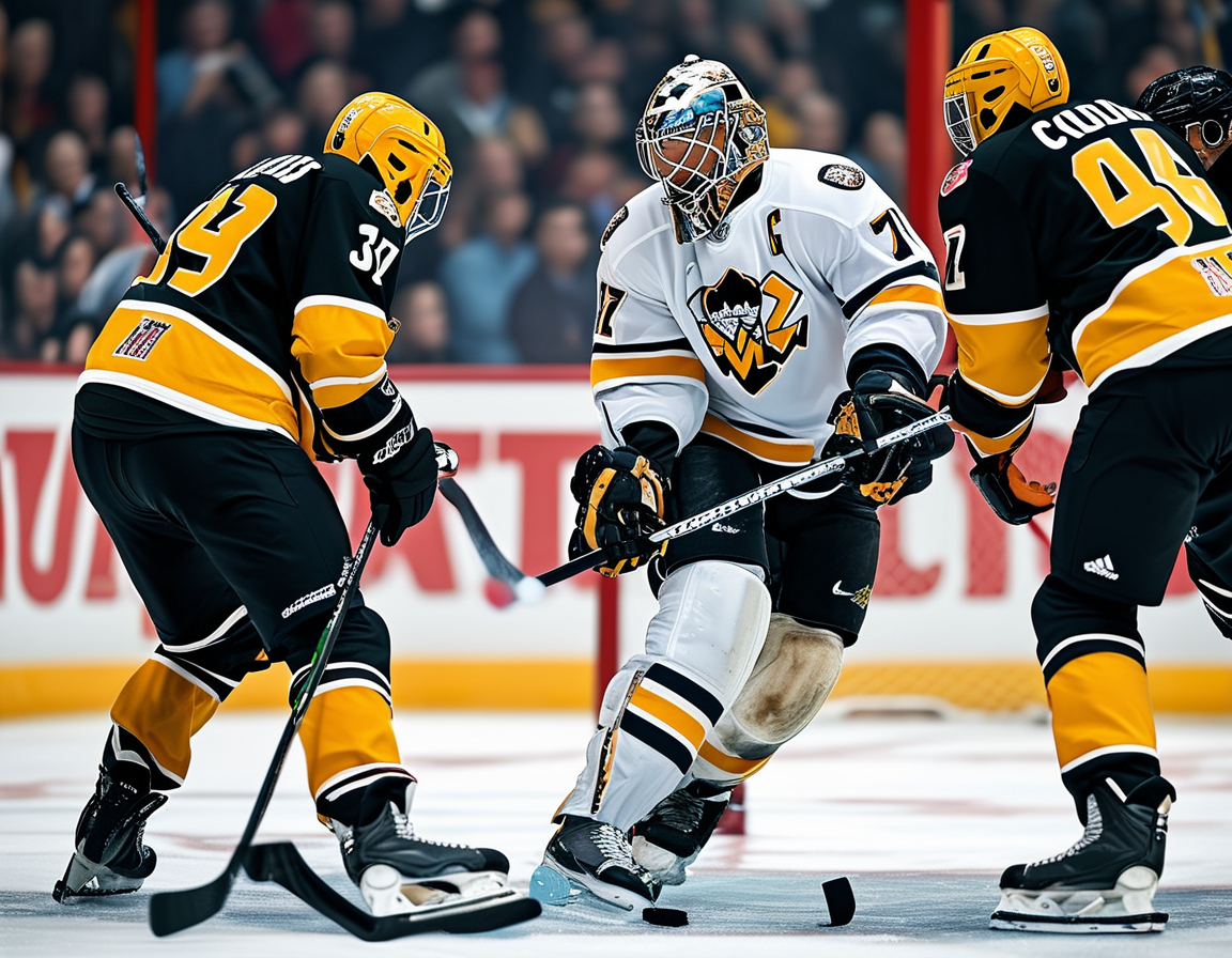 A tense moment during an NHL game, showing the Colorado Avalanche players in action, with a focus on a power play situation while the team struggles to find scoring opportunities.