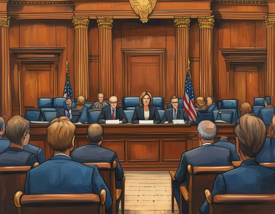 A dramatic representation of Cassidy Hutchinson sharing her testimony during a committee hearing, emphasizing the weight of her words amid political tensions.