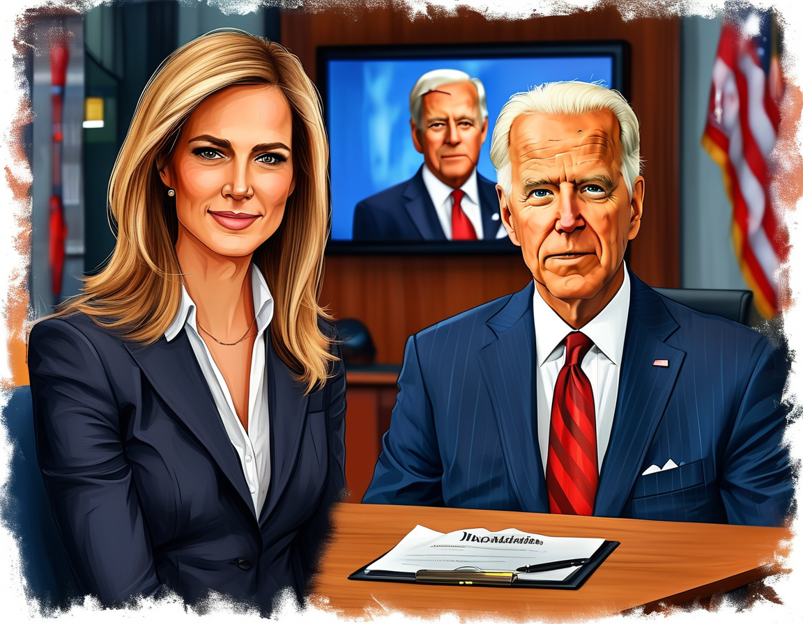 A visualization of a phone call scenario illustrating Stephanie Ruhle attempting to connect with Trump, juxtaposed with a maze representing the complexity of reaching Biden and Harris.