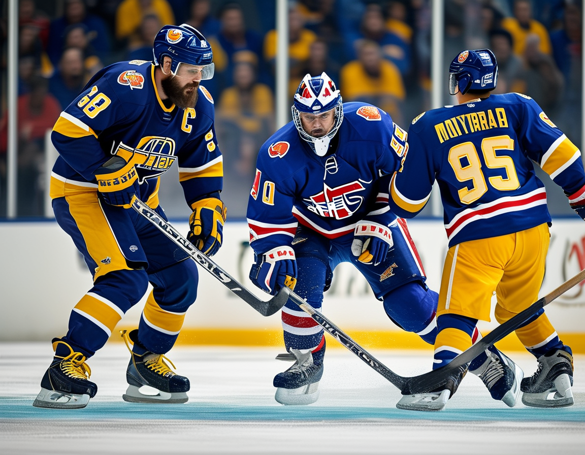 An intense moment from the Buffalo Sabres vs. Montreal Canadiens game, showing players in action on the ice, highlighting the disappointment of the Sabres as they struggle during a game.