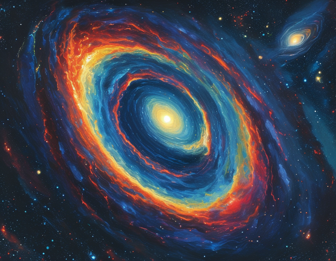 A breathtaking view of the Milky Way galaxy with Sagittarius A* at its center, highlighting the complex stellar environment surrounding the newly discovered binary star system.
