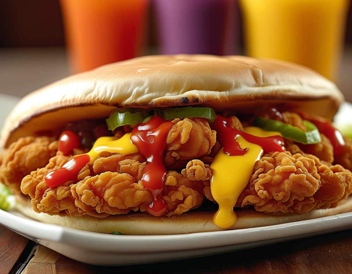 A inviting display of Taco Bell's chicken nuggets on a tray with nacho fries and a drink, highlighting the convenience and appealing presentation of the meal options.