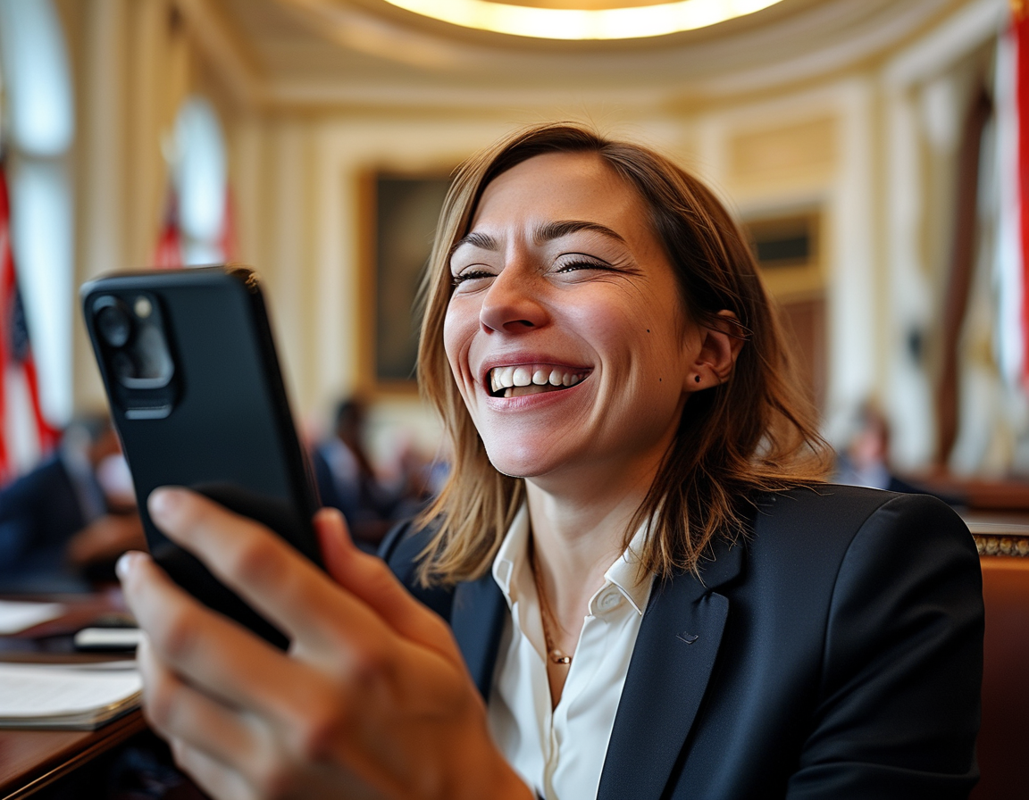 A social media feed filled with reactions to AOC's leadership loss, showcasing comments, emojis, and reactions with a humorous tone.