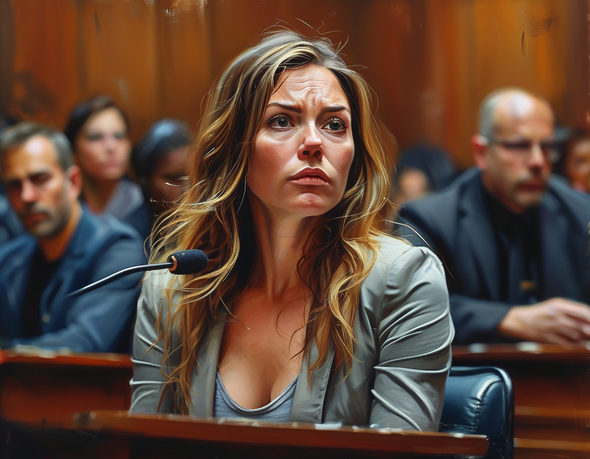A contrasting image depicting Karen Huger in a glamorous setting juxtaposed with courtroom scenes, illustrating the duality of public personas and personal struggles faced by reality stars.